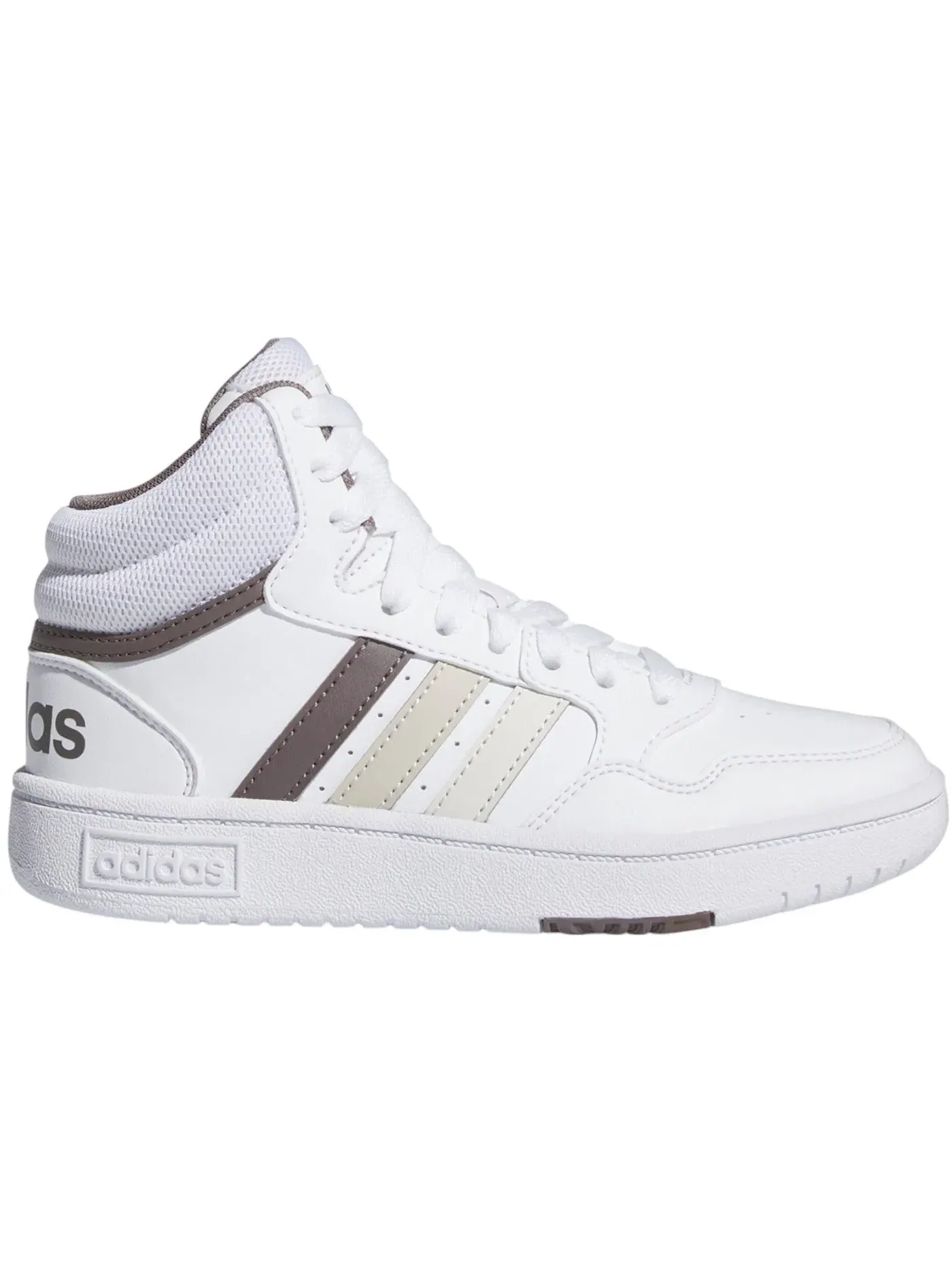 Детские кроссовки с высоким верхом Adidas Hoops Mid — изображение 1 из 1, белый/серый/серый