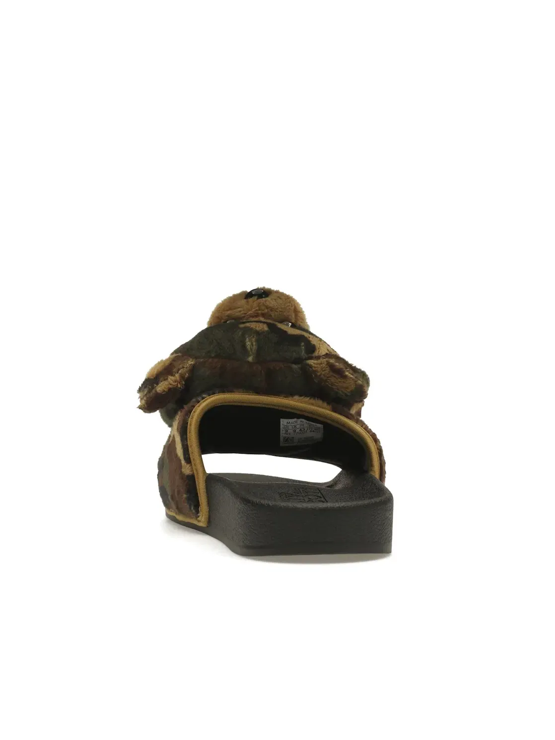 Мужские шлепанцы с медвежьей головой Adidas JS Adilette Jeremy Scott Teddy Camo — изображение 4 из 4, черный/черный/черный