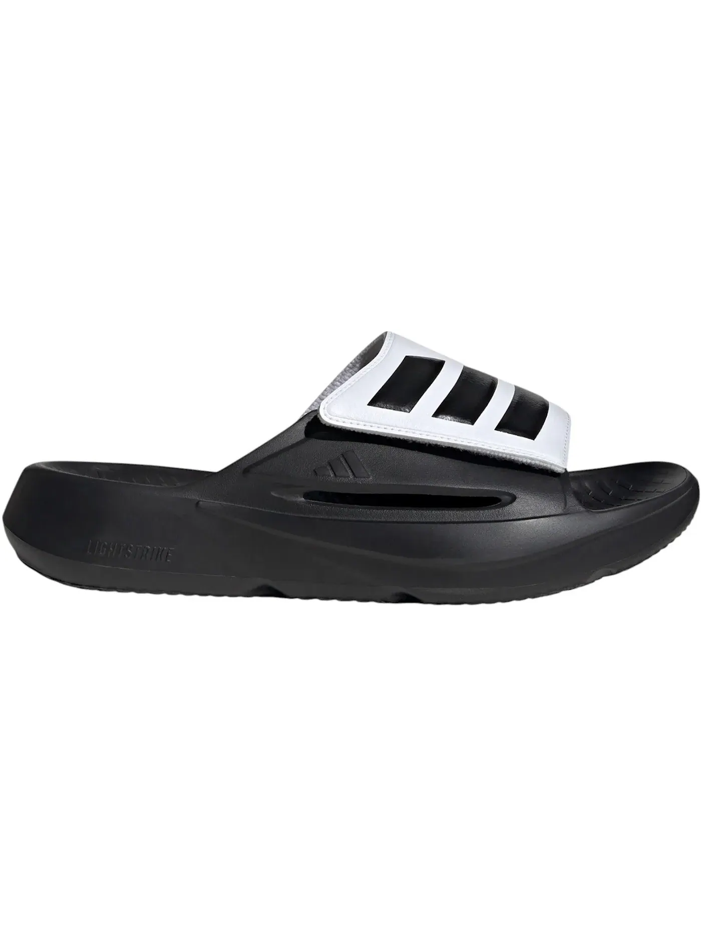 Мужские шлепанцы с ремешком Adidas Lightblaze — изображение 1 из 1, черный/черный/белый