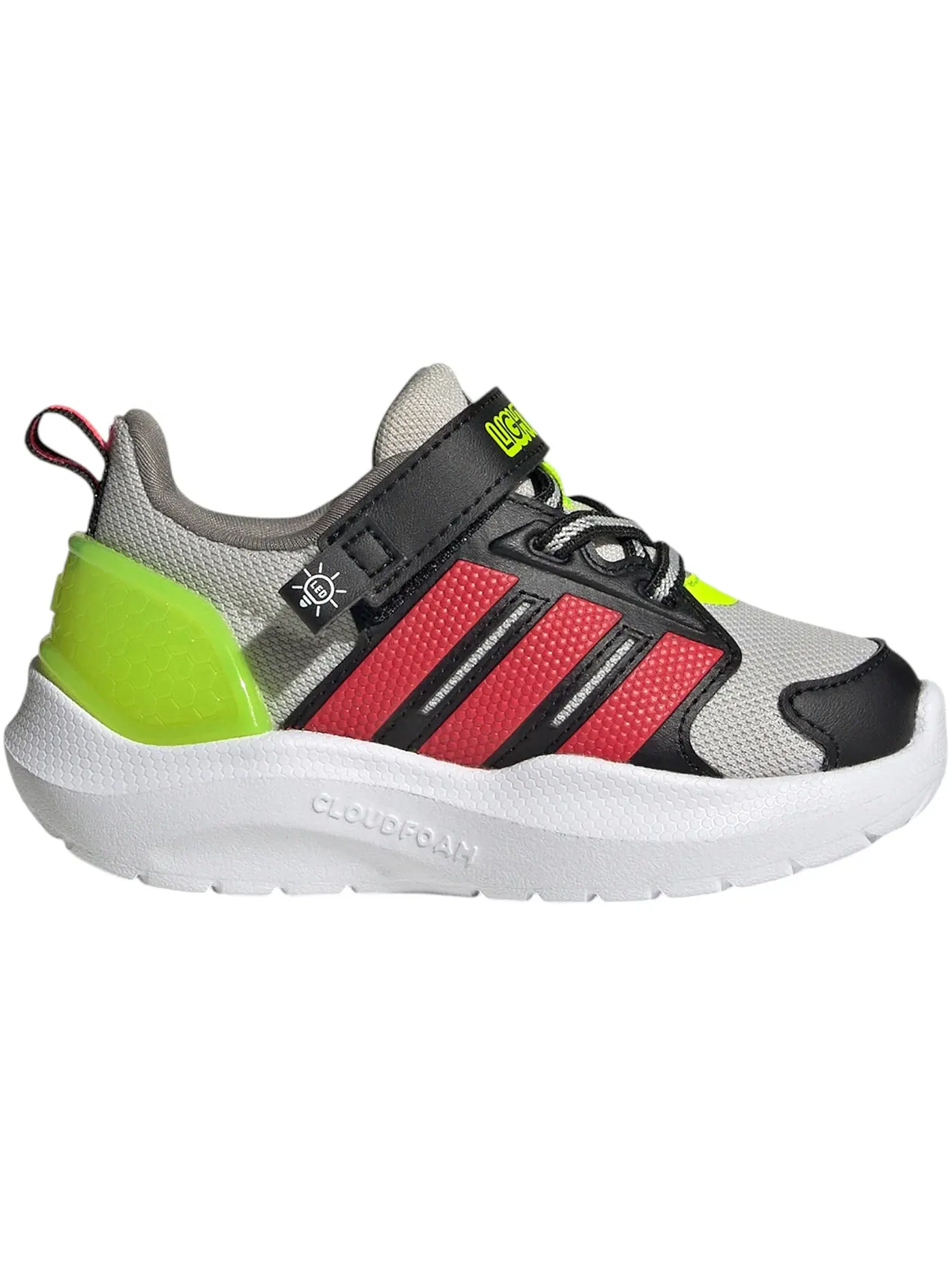 Детские кроссовки Lifestyle с принтом Adidas Lightorama — изображение 1 из 1, серый/красный