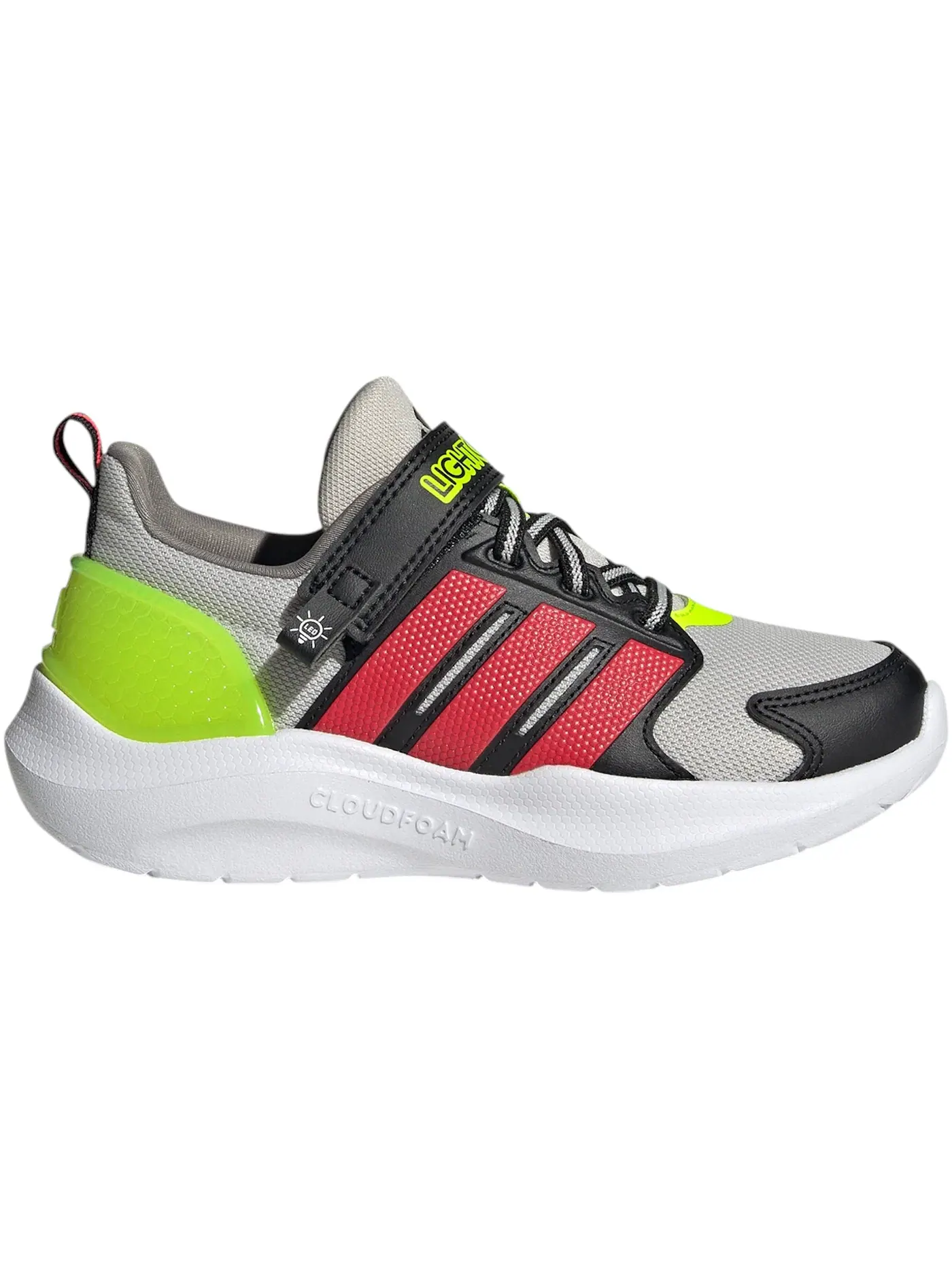 Детские кроссовки Lifestyle с принтом Adidas Lightorama Runner — изображение 1 из 1, серый красный