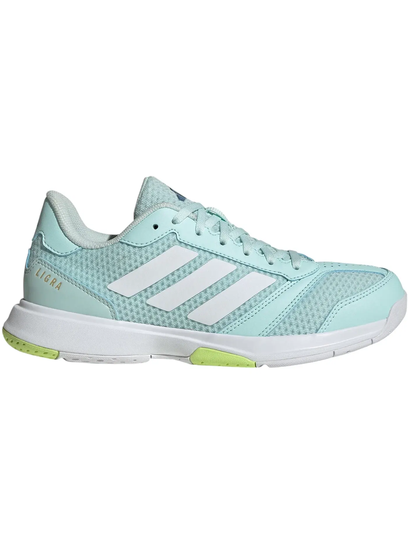 Женские кроссовки для зала с сетчатым верхом Adidas Ligra 8 Indoor — изображение 1 из 1, белый/-желтый