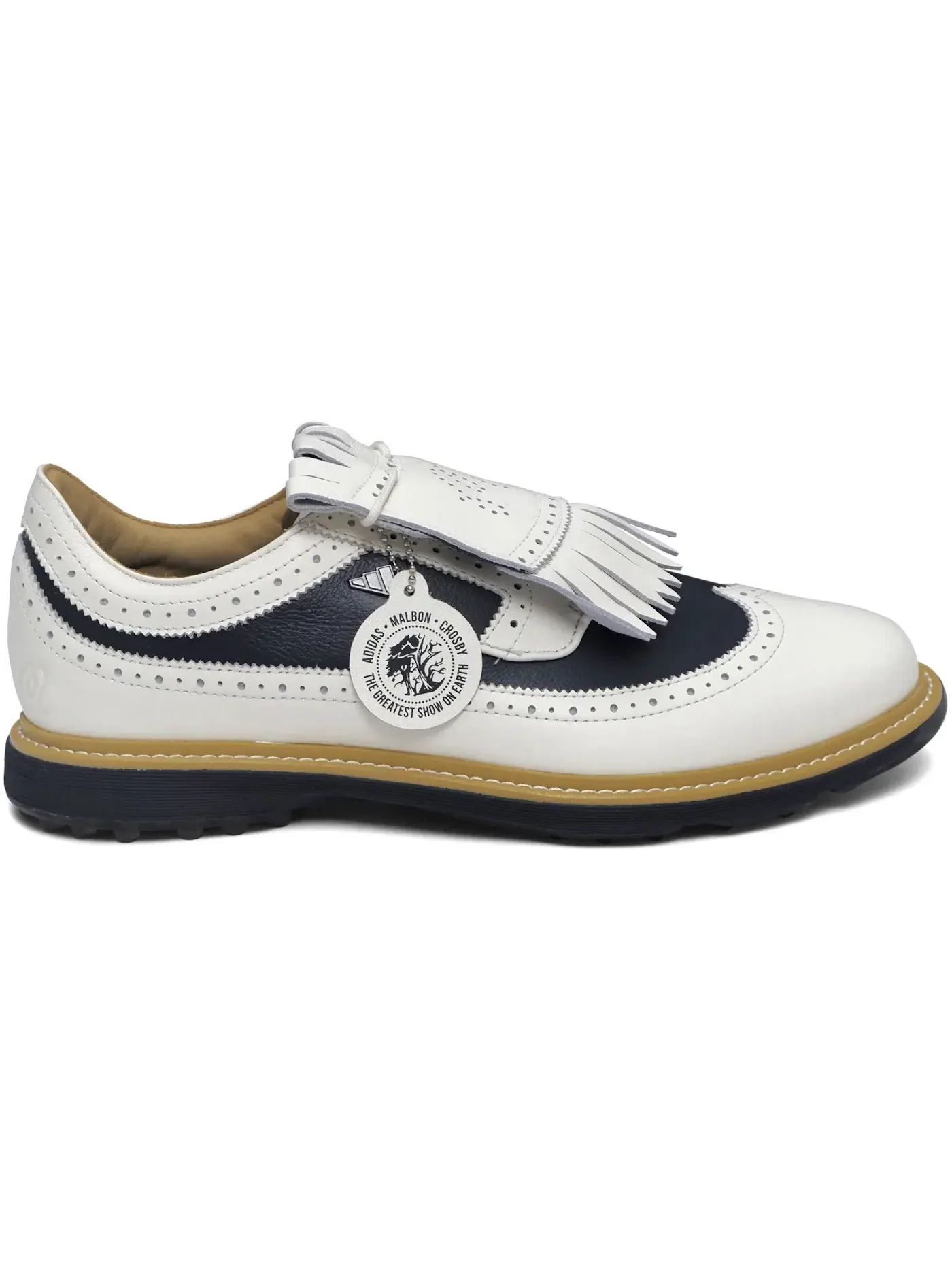 Мужские кроссовки для гольфа без шипов Adidas MC87 Golf Spikeless Malbon — изображение 1 из 1, белый/темно-синий