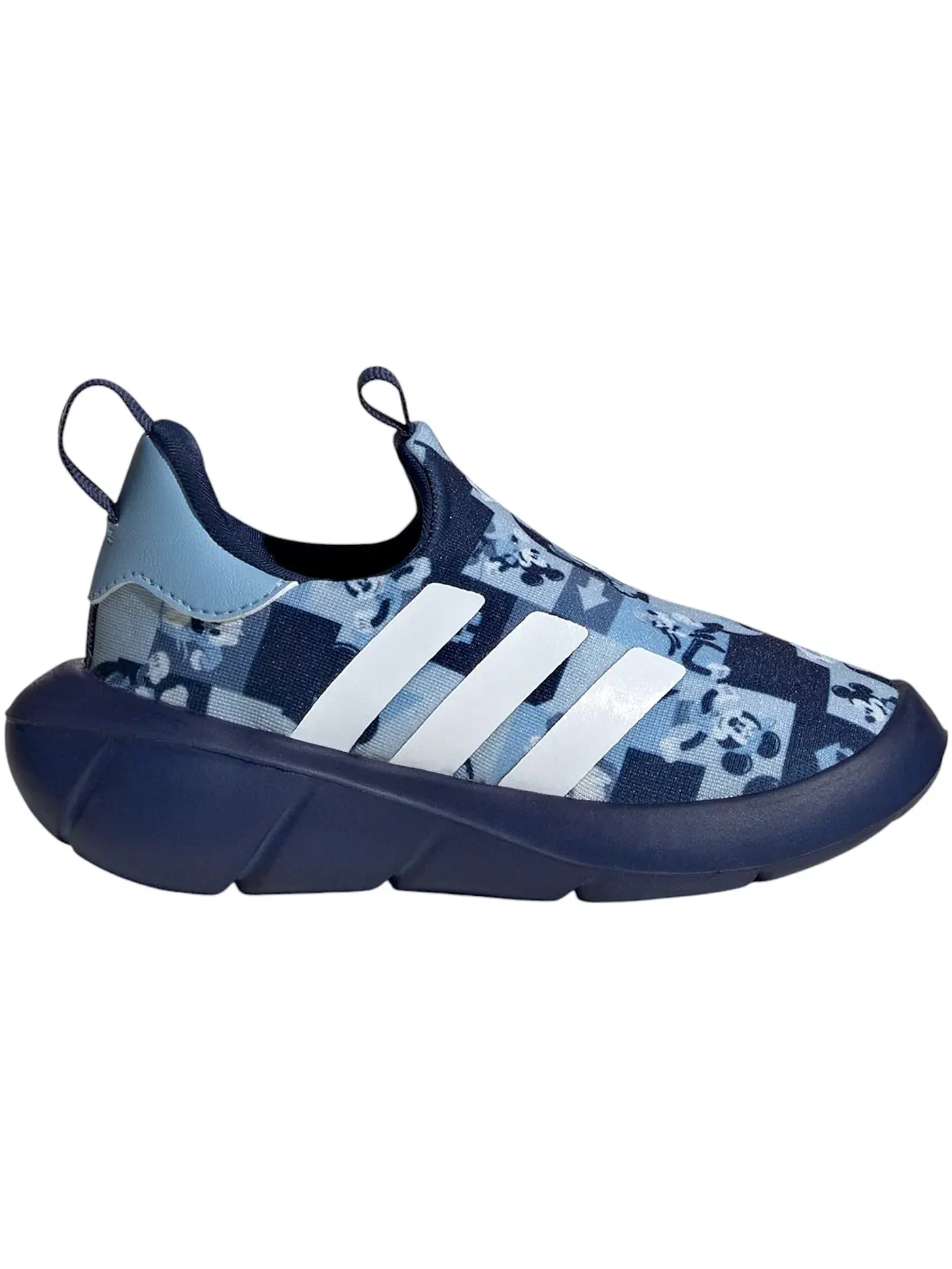 Детские кроссовки с принтом Mickey Mouse Adidas Monofit Trainer Adidas — изображение 1 из 1, синий белый темный синий