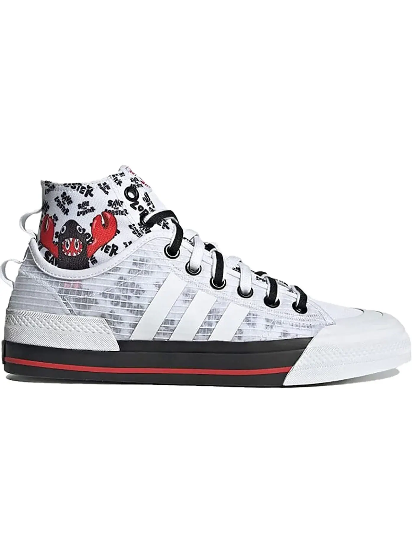 Мужские кроссовки Lifestyle с принтом Adidas Nikza Hi Adidas — изображение 1 из 1, белый/черный/красный