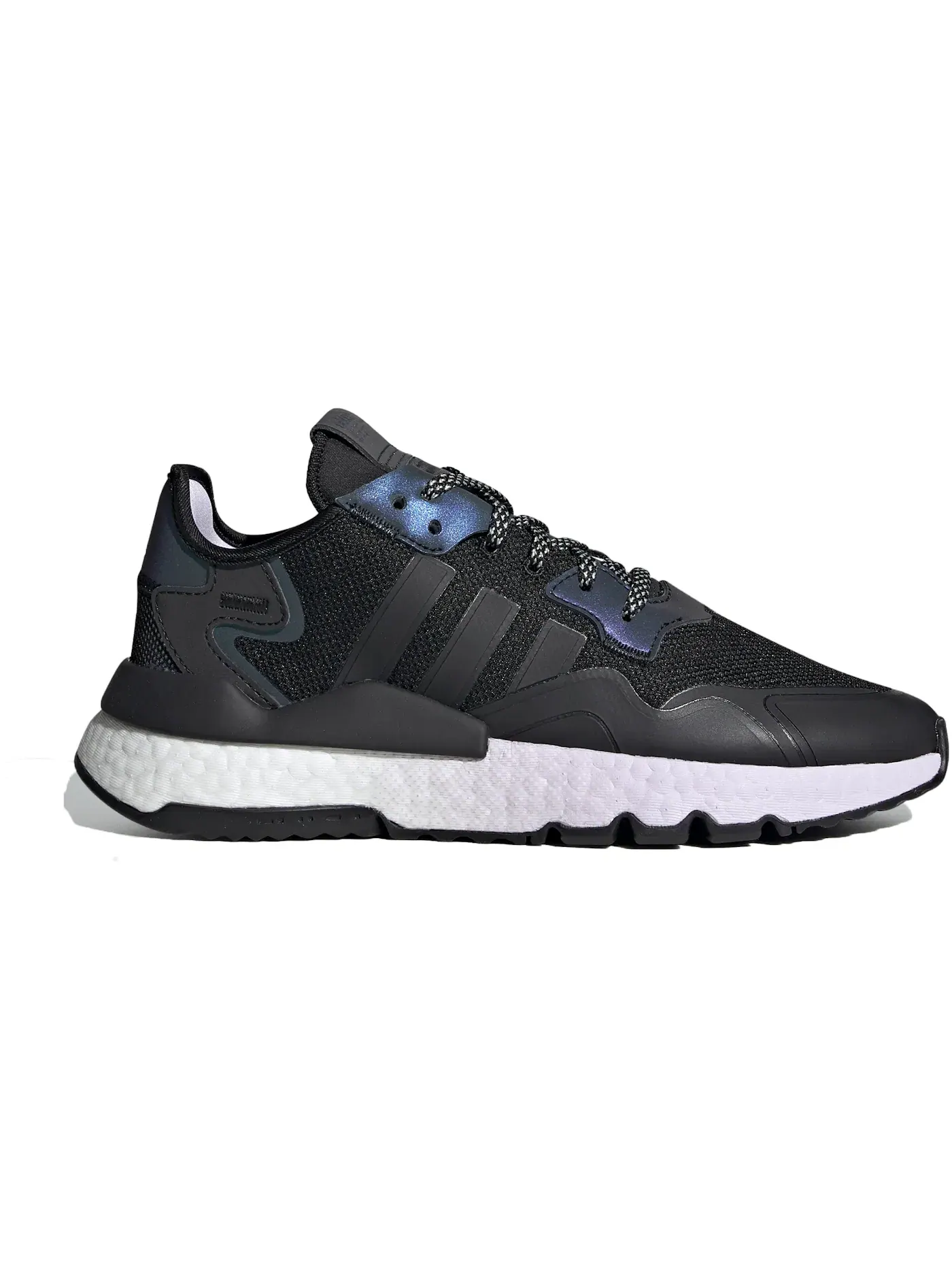 Женские кроссовки lifestyle с амортизацией Adidas Nite Jogger — изображение 1 из 1, черный/фиолетовый/белый