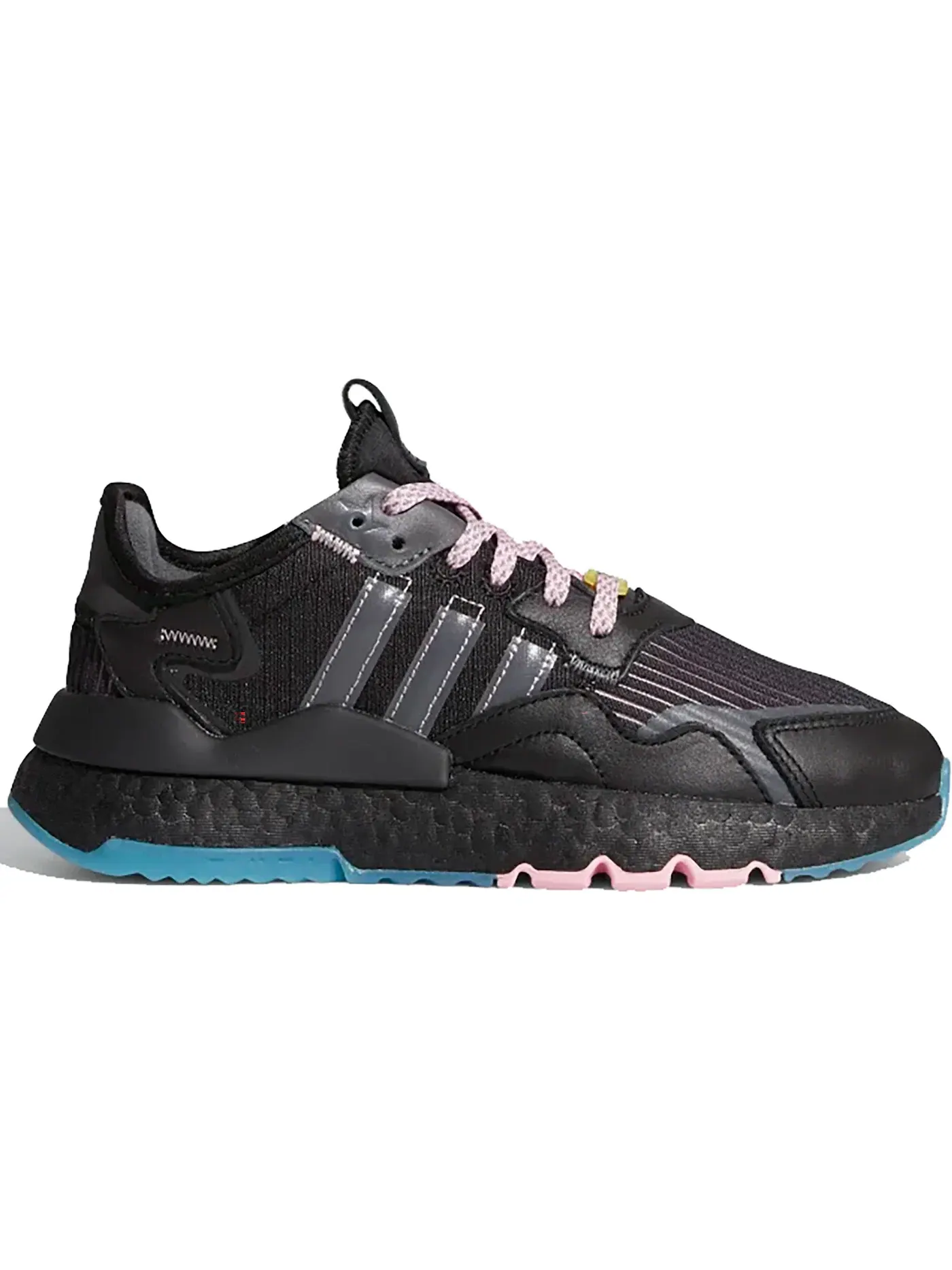 Детские кроссовки Lifestyle с длинным шнурком Nite Jogger Adidas — изображение 1 из 1, черный серый синий