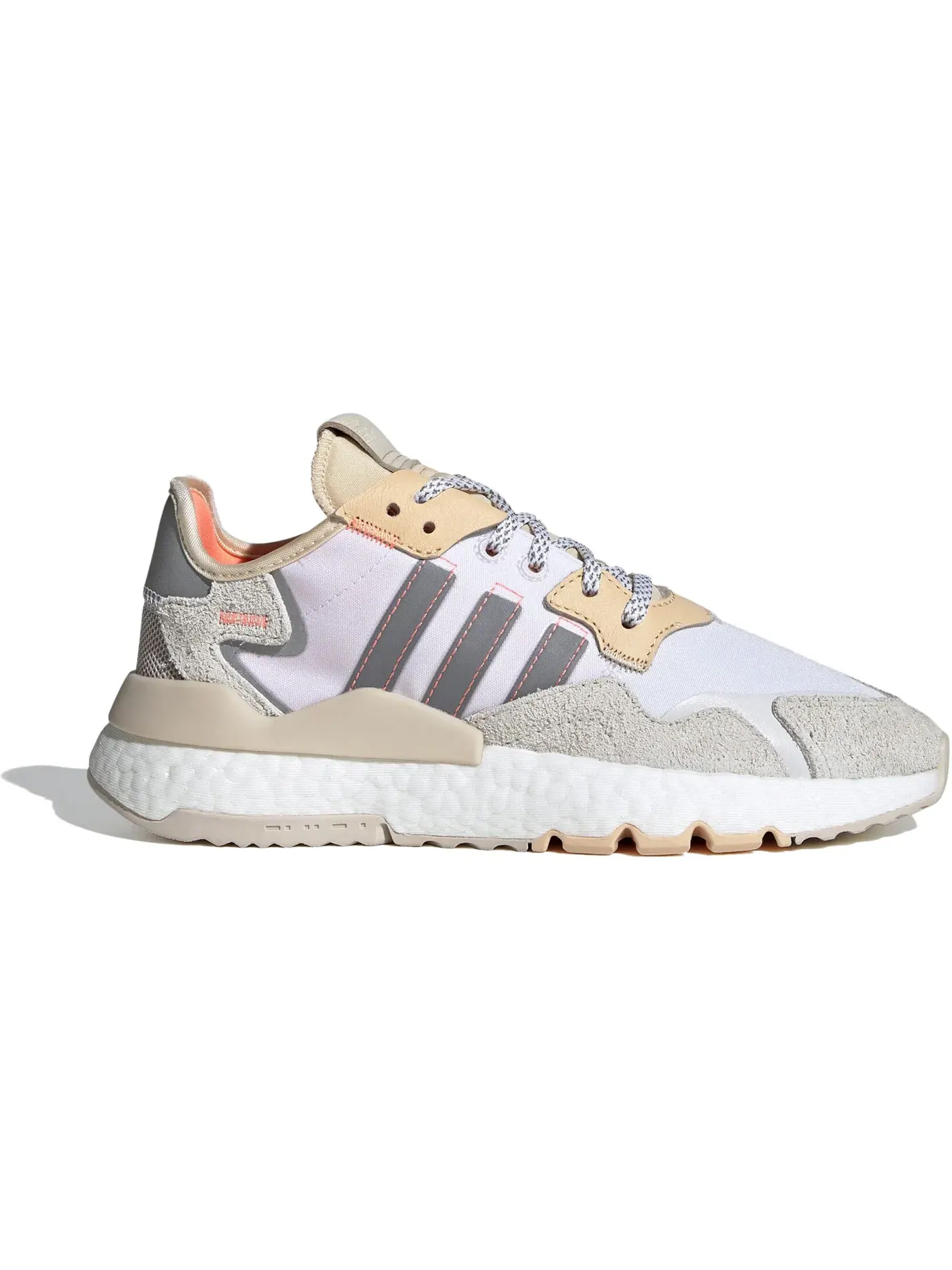 Женские кроссовки Lifestyle с принтом Adidas Nite Jogger — изображение 1 из 1, белый//оранжевый