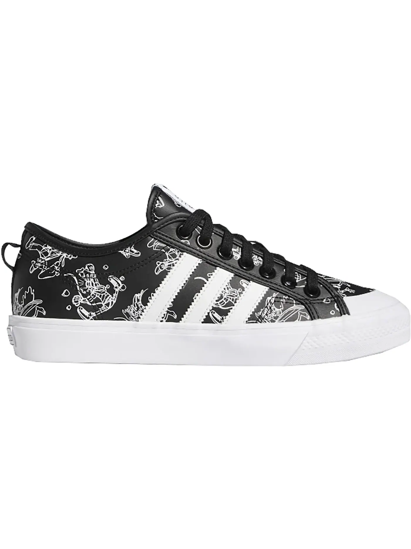 Мужские кроссовки с принтом Nizza Adidas — изображение 1 из 1, черный/белый/белый