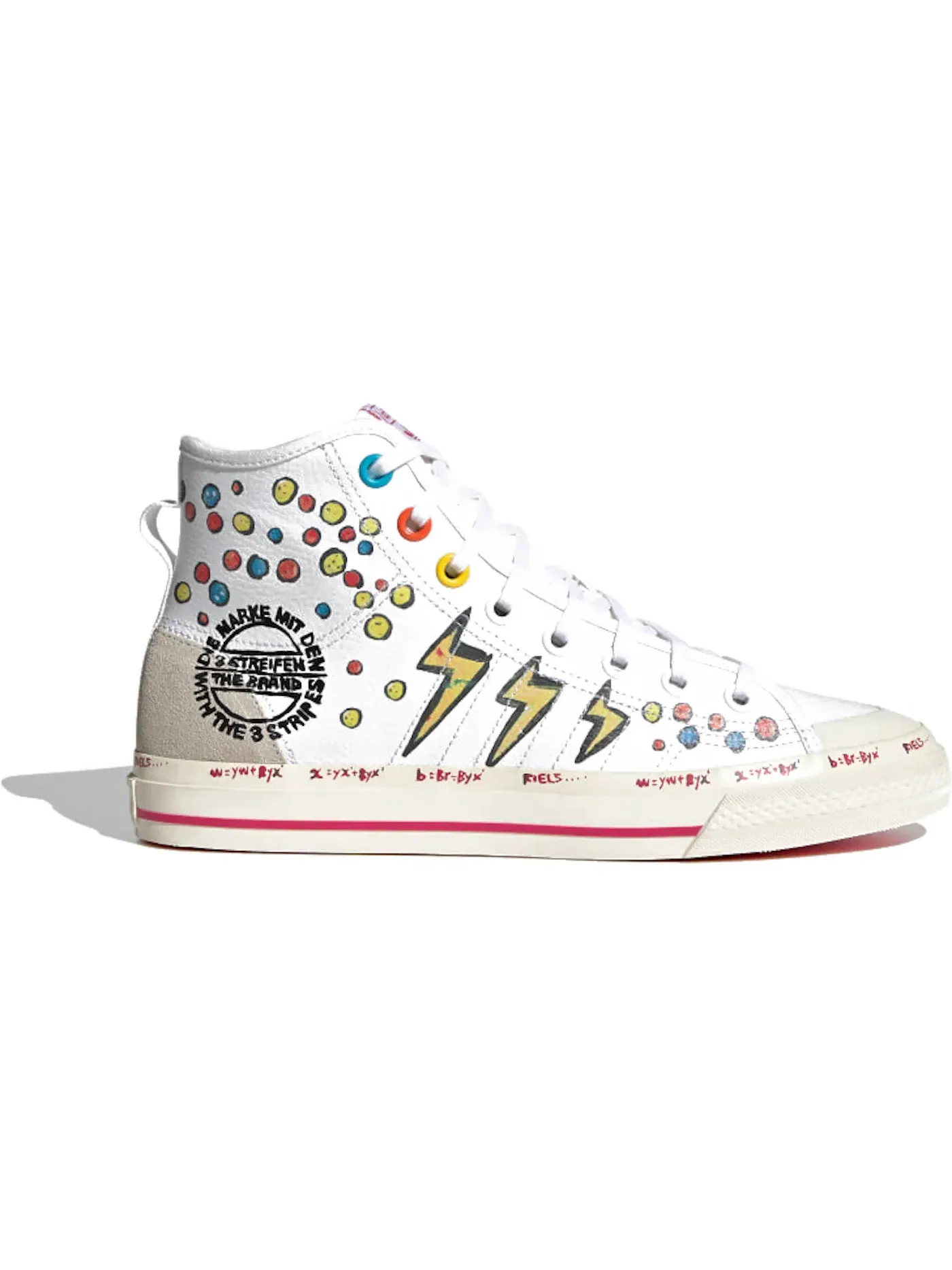 Мужские кроссовки Lifestyle с принтом Adidas Nizza Hi — изображение 1 из 1, белый/белый