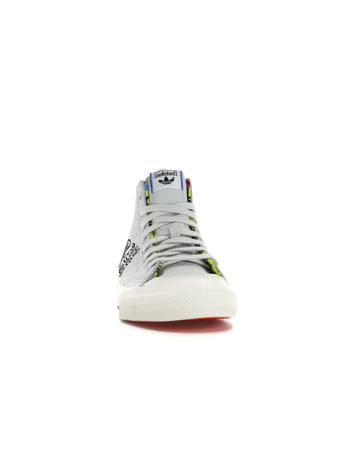 Мужские кроссовки с принтом Adidas Nizza Hi Keith Haring Adidas — изображение 2 из 4, белый/синий/белый
