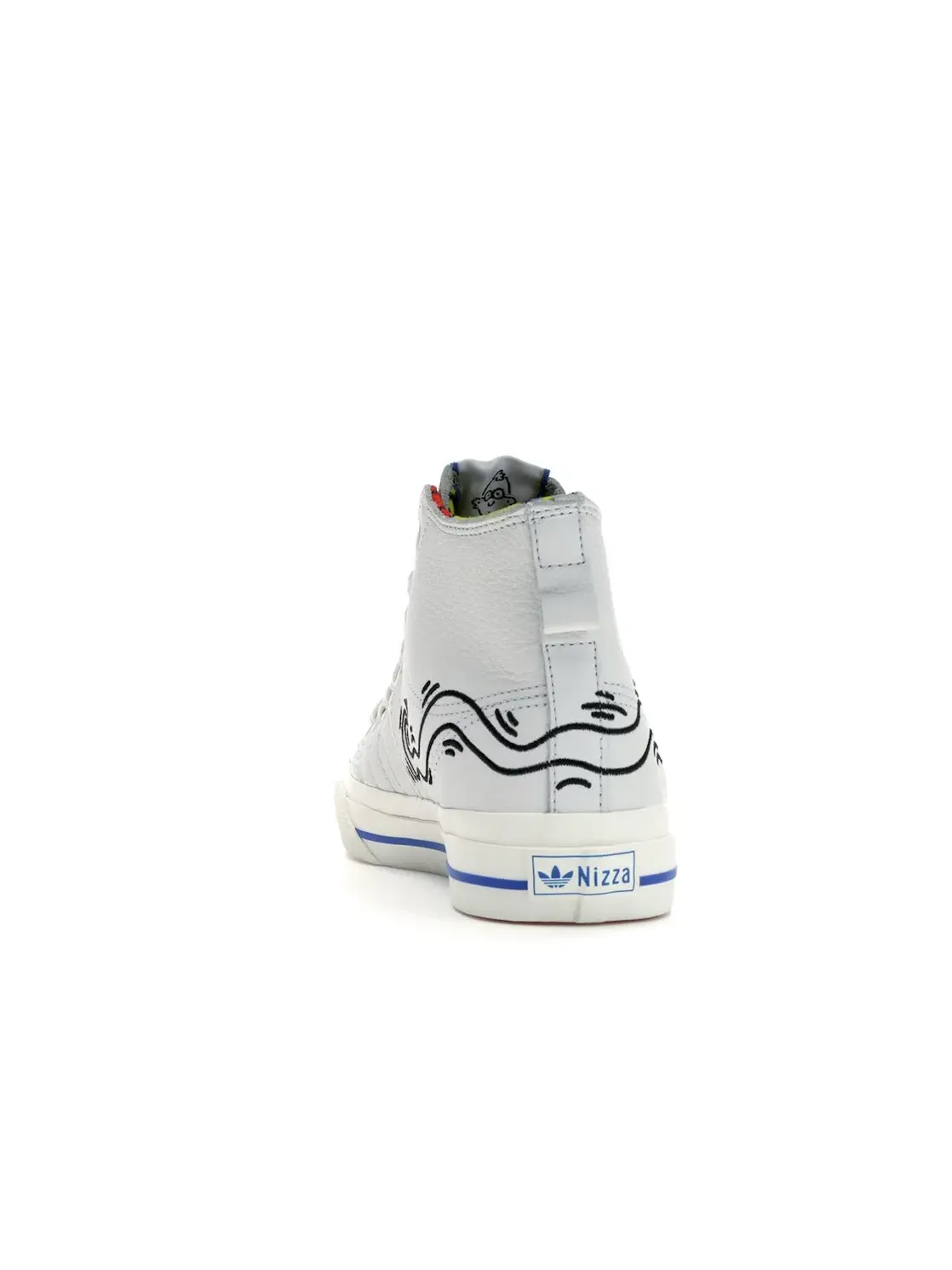 Мужские кроссовки с принтом Adidas Nizza Hi Keith Haring Adidas — изображение 4 из 4, белый/синий/белый