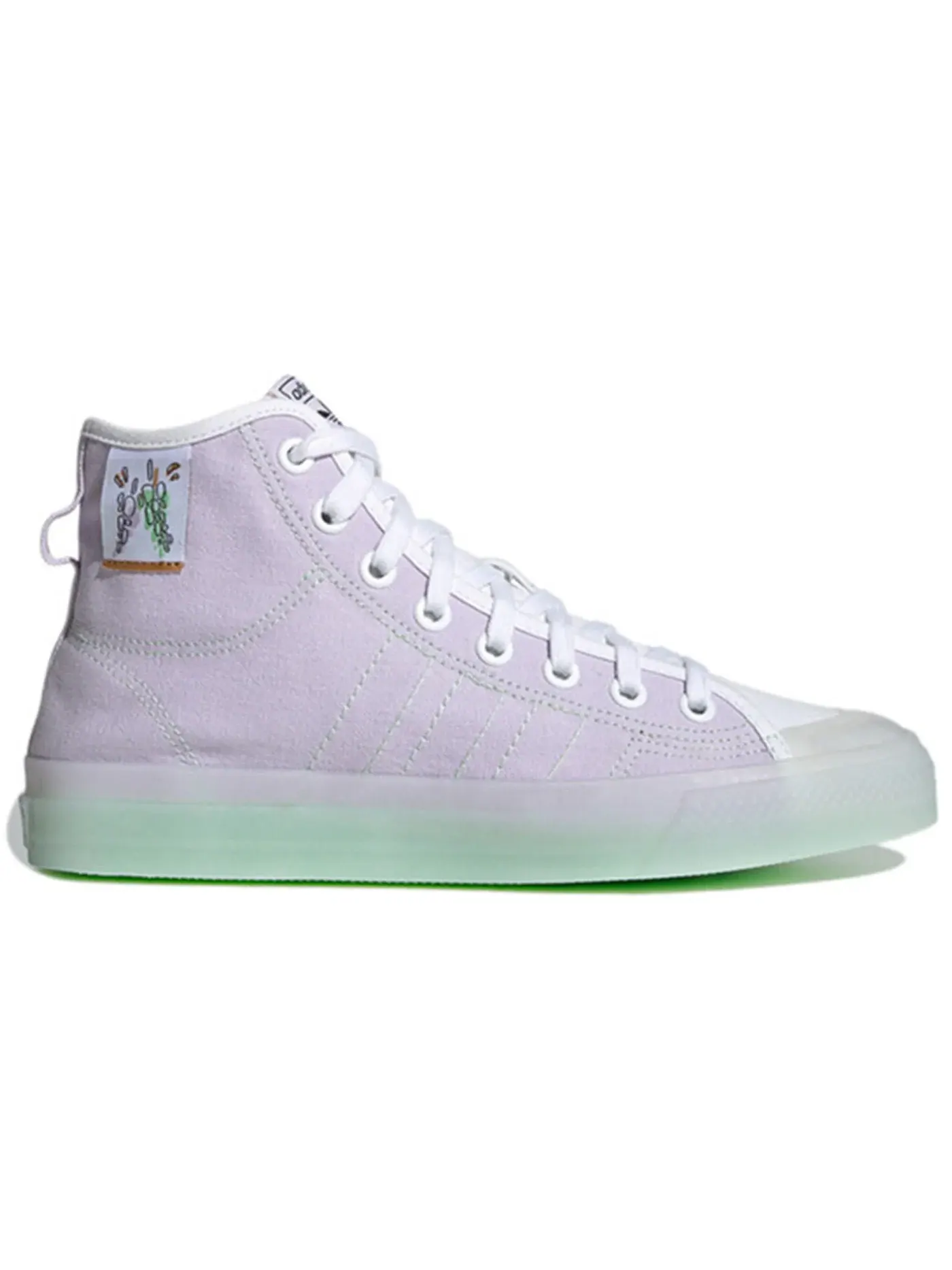 Мужские кроссовки с высоким верхом Adidas Nizza Hi RF — изображение 1 из 1, фиолетовый/зеленый