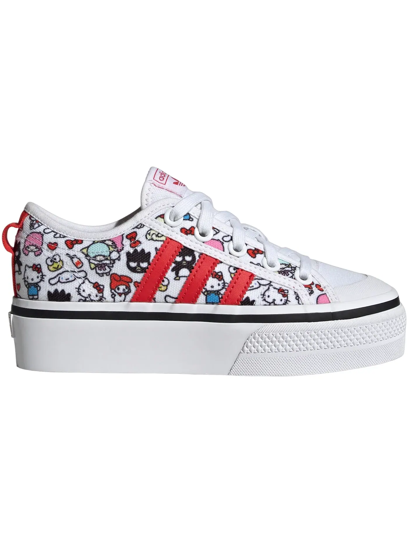 Детские кроссовки с платформой Adidas Nizza Platform — изображение 1 из 1, белый черный красный