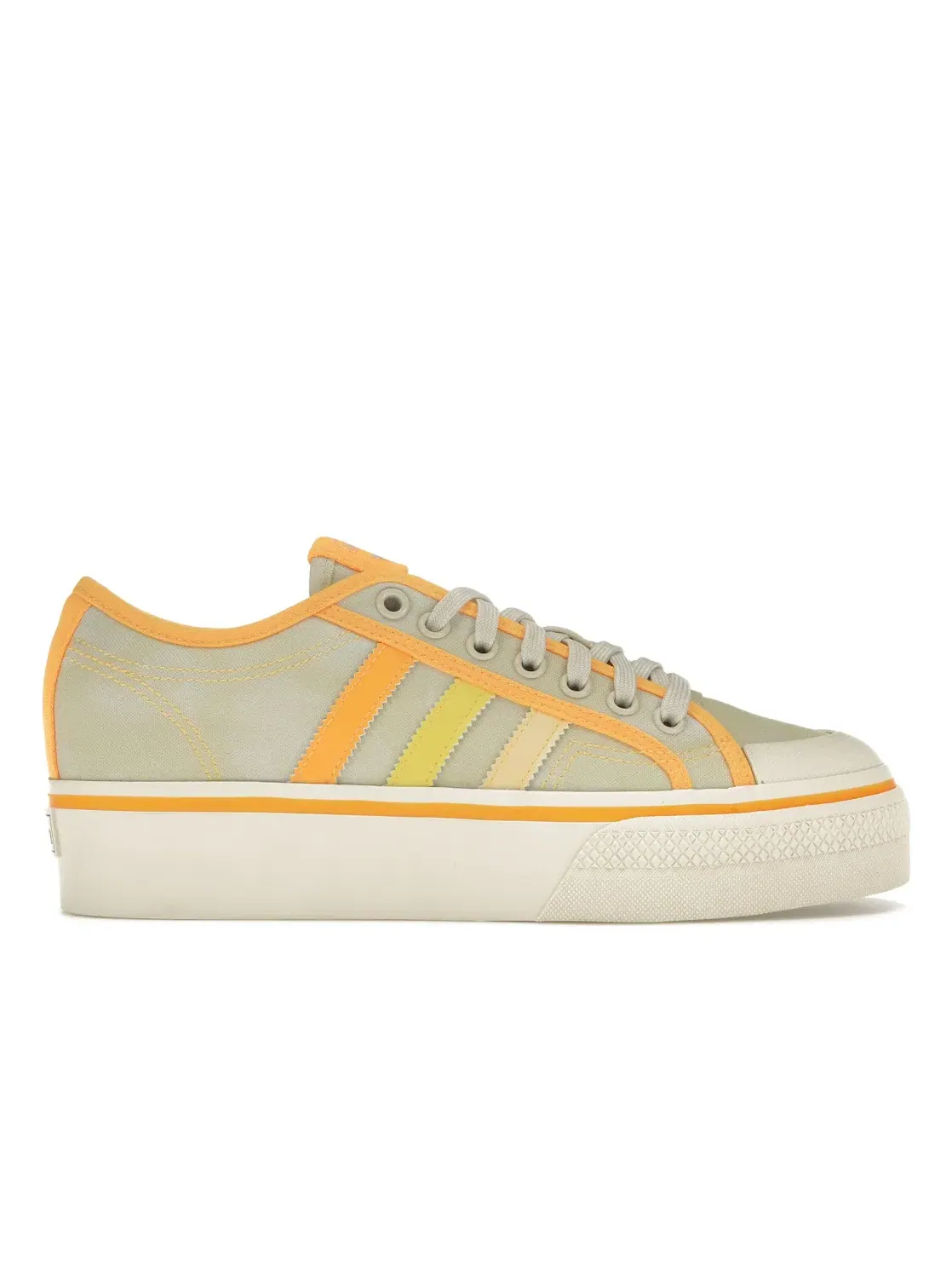 Женские кроссовки на платформе Adidas Nizza Platform Lo — изображение 1 из 4, желтый оранжевый белый