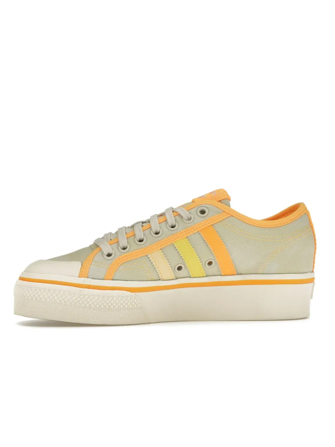 Женские кроссовки на платформе Adidas Nizza Platform Lo — изображение 3 из 4, желтый оранжевый белый