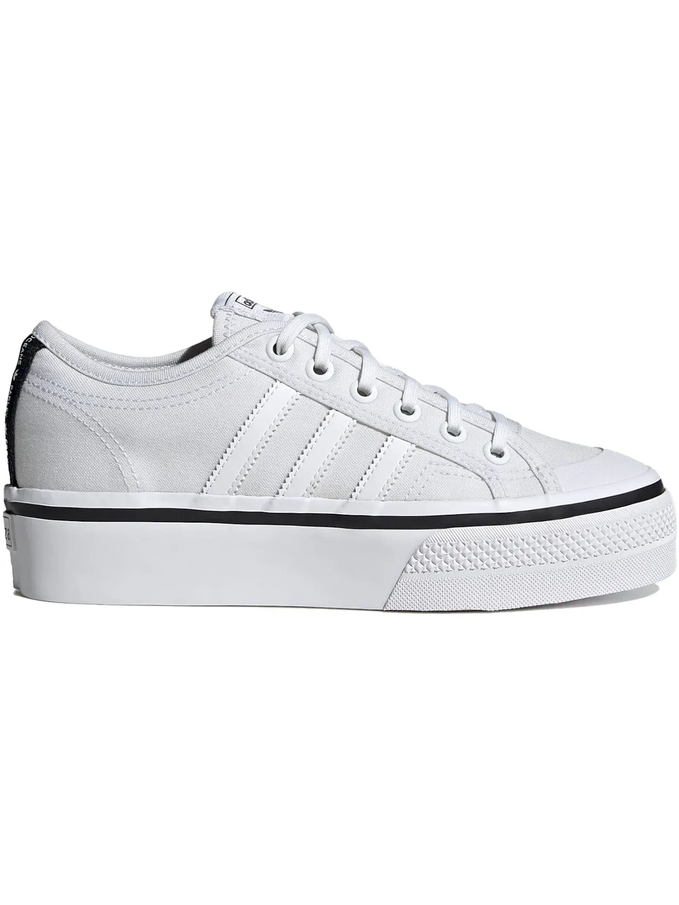 Женские кроссовки с платформой Adidas Nizza Platform Lo — изображение 1 из 1, белый/белый/черный