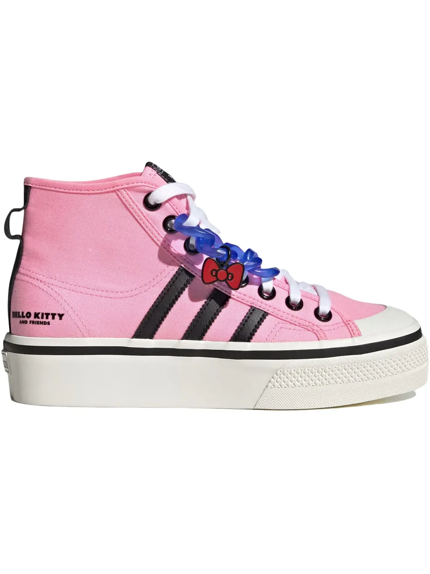 Женские кроссовки с принтом Adidas Nizza Platform Mid — изображение 1 из 1, розовый/черный/яркий