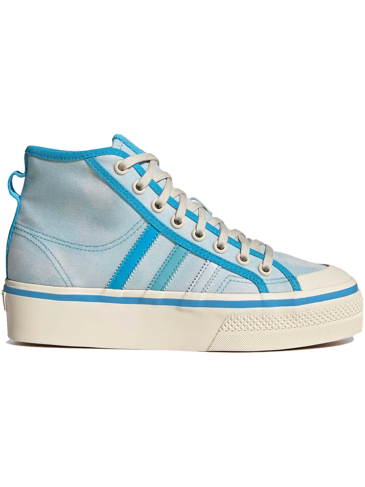 Женские кроссовки повседневный Adidas Nizza Platform Mid — изображение 1 из 1, синий//белый