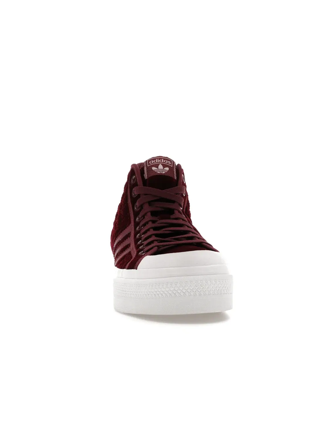 Женские кроссовки Lifestyle с бархатистым верхом Adidas Nizza Platform Mid — изображение 2 из 4, белый