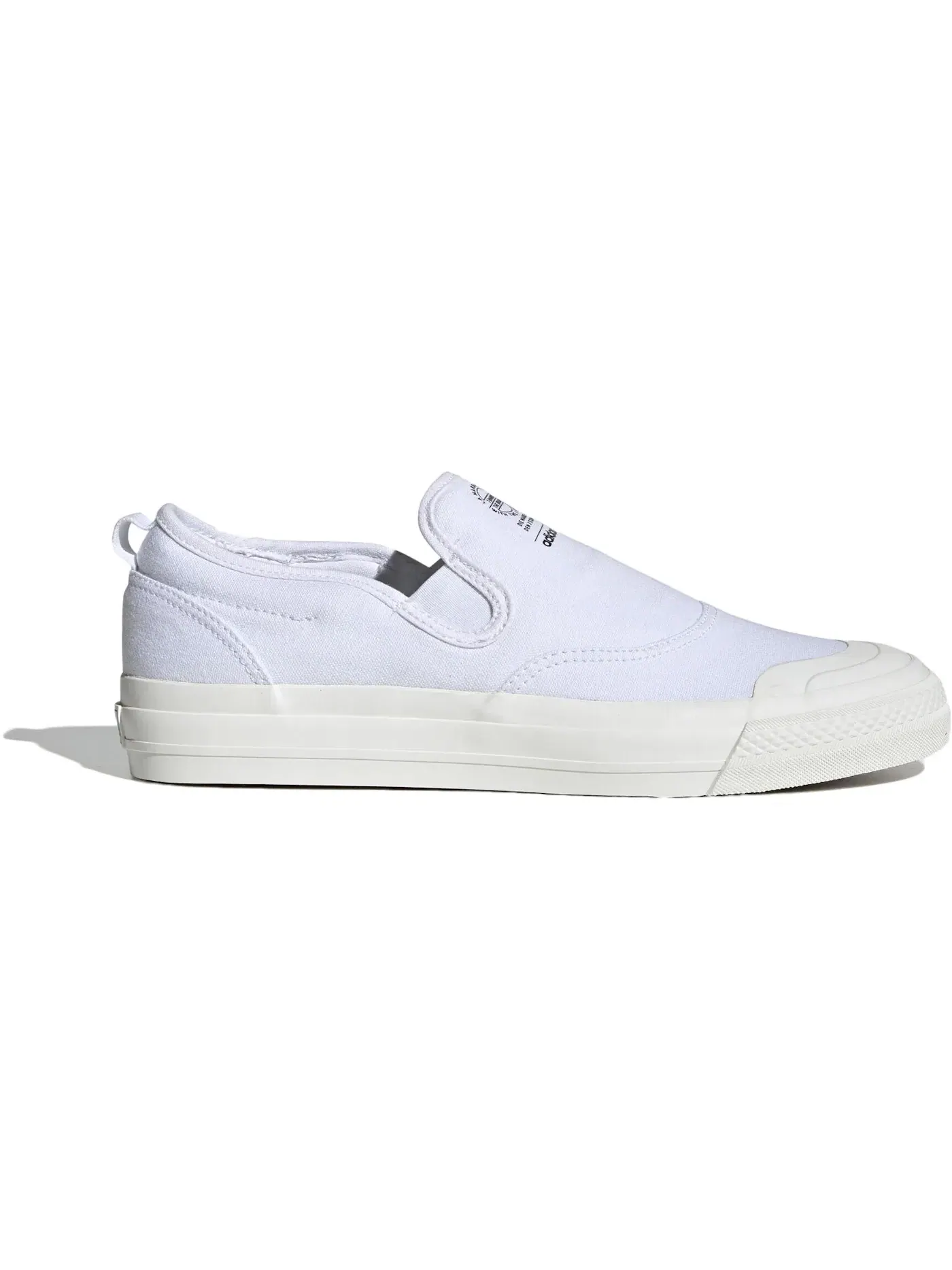 Мужские кеды с резинками Adidas Nizza RF Slip-On — изображение 1 из 1, белый/белый/белый