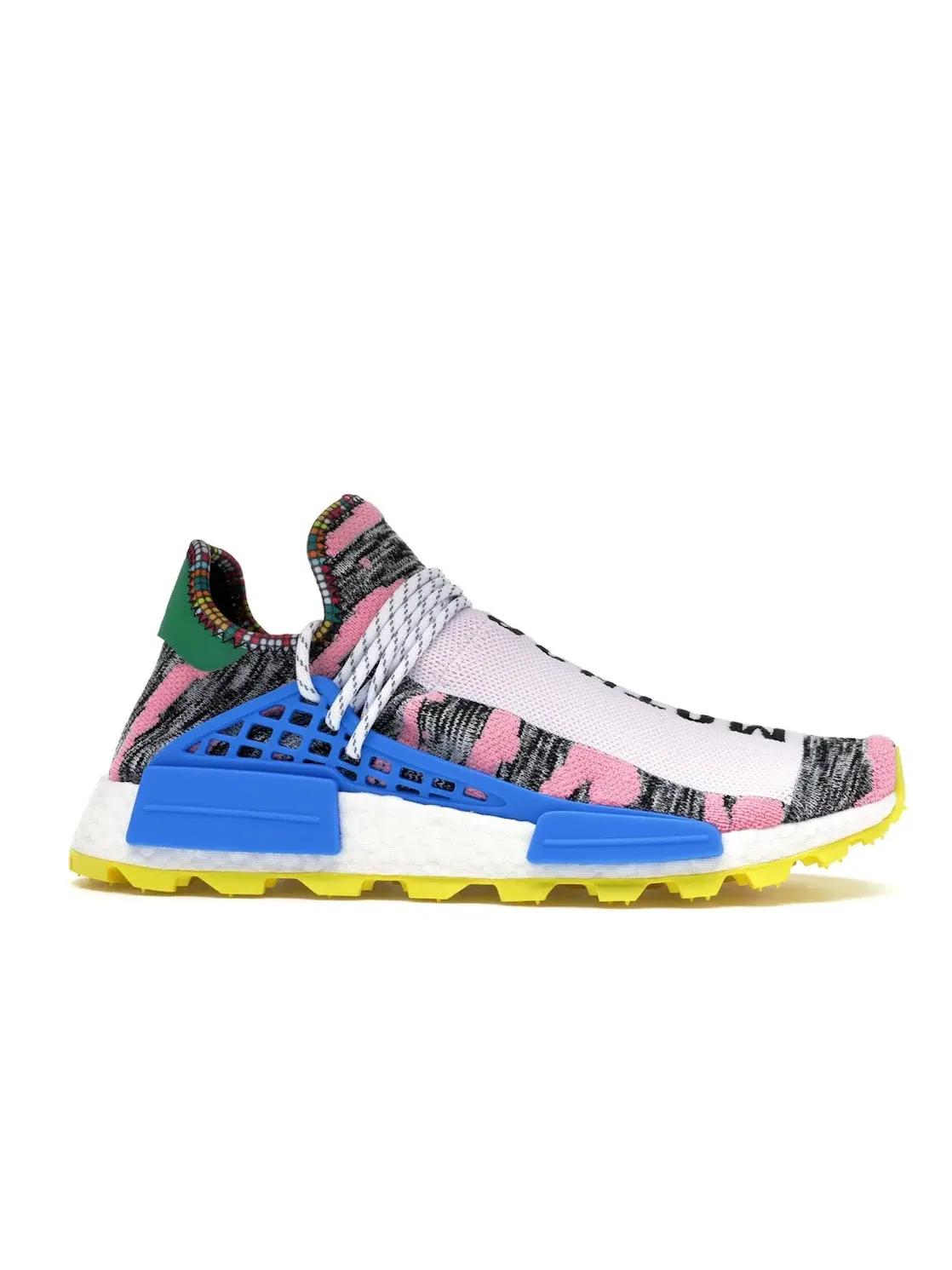 Мужские кроссовки с принтом Adidas NMD Hu — изображение 1 из 4, белый/розовый/желтый