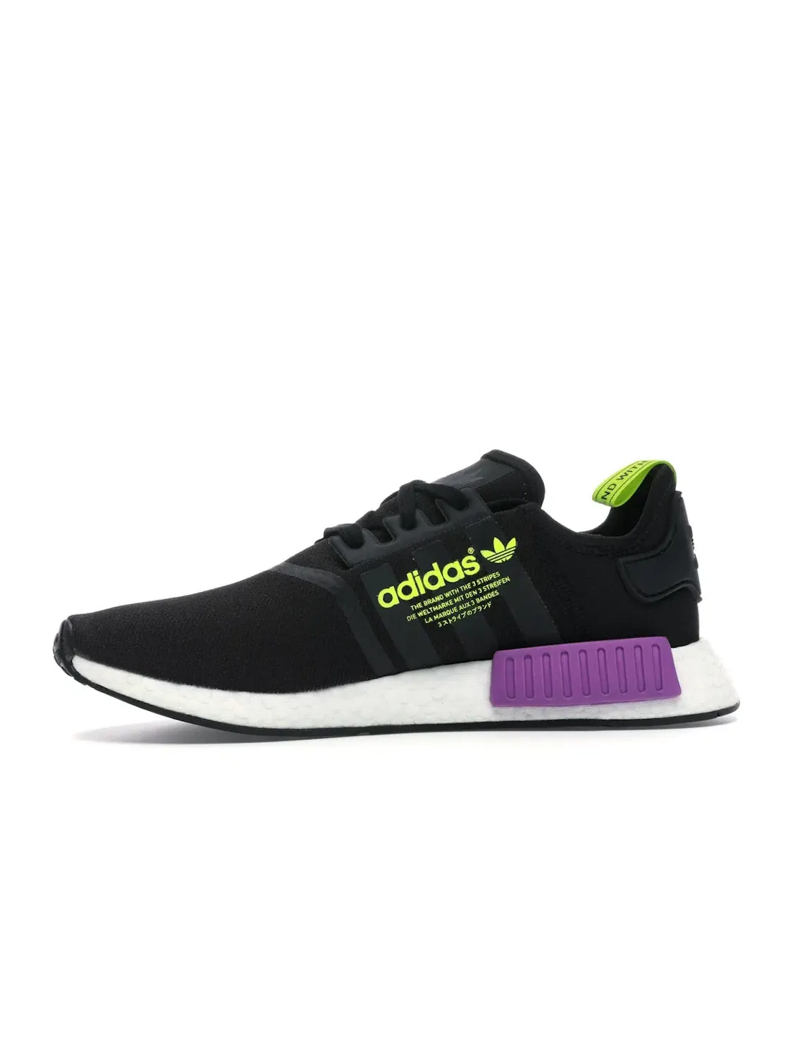 Мужские кроссовки для повседневной носки NMD R1 Adidas — изображение 3 из 4, черный/черный/фиолетовый