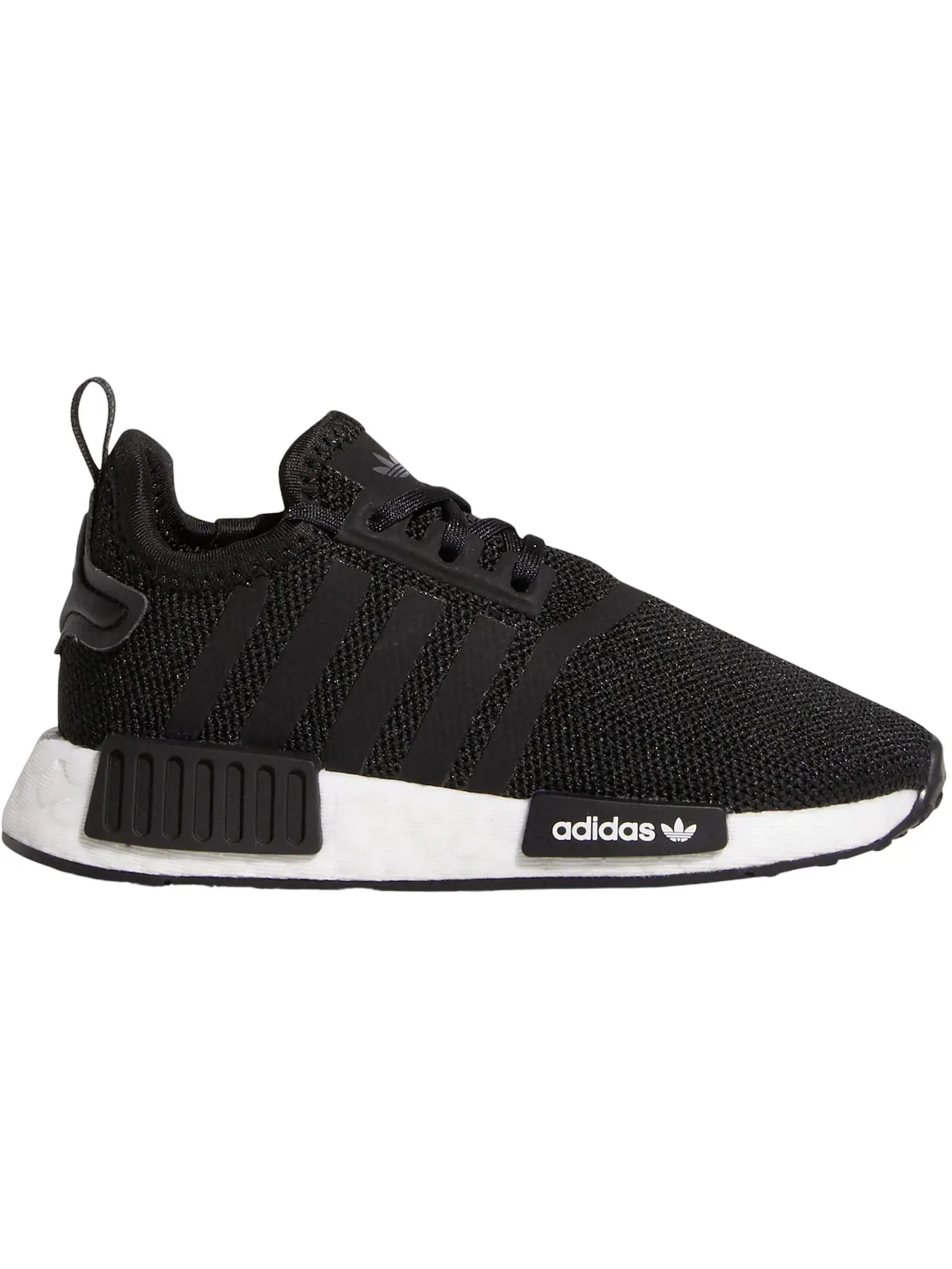 Детские кроссовки для мальчиков повседневные Adidas NMD R1 Refined — изображение 1 из 1, черный черный белый