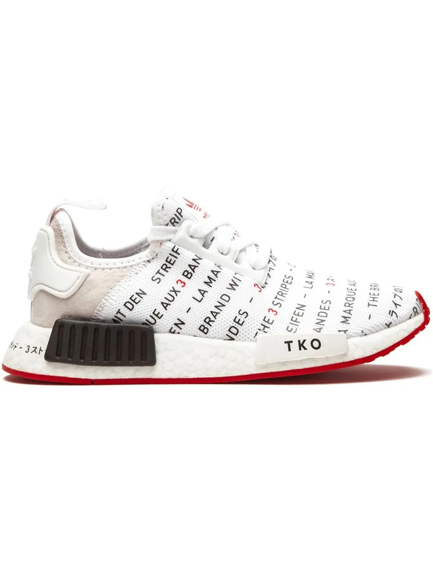 Детские кроссовки Lifestyle с принтом Adidas NMD R1 — изображение 1 из 1, белый/черный/красный