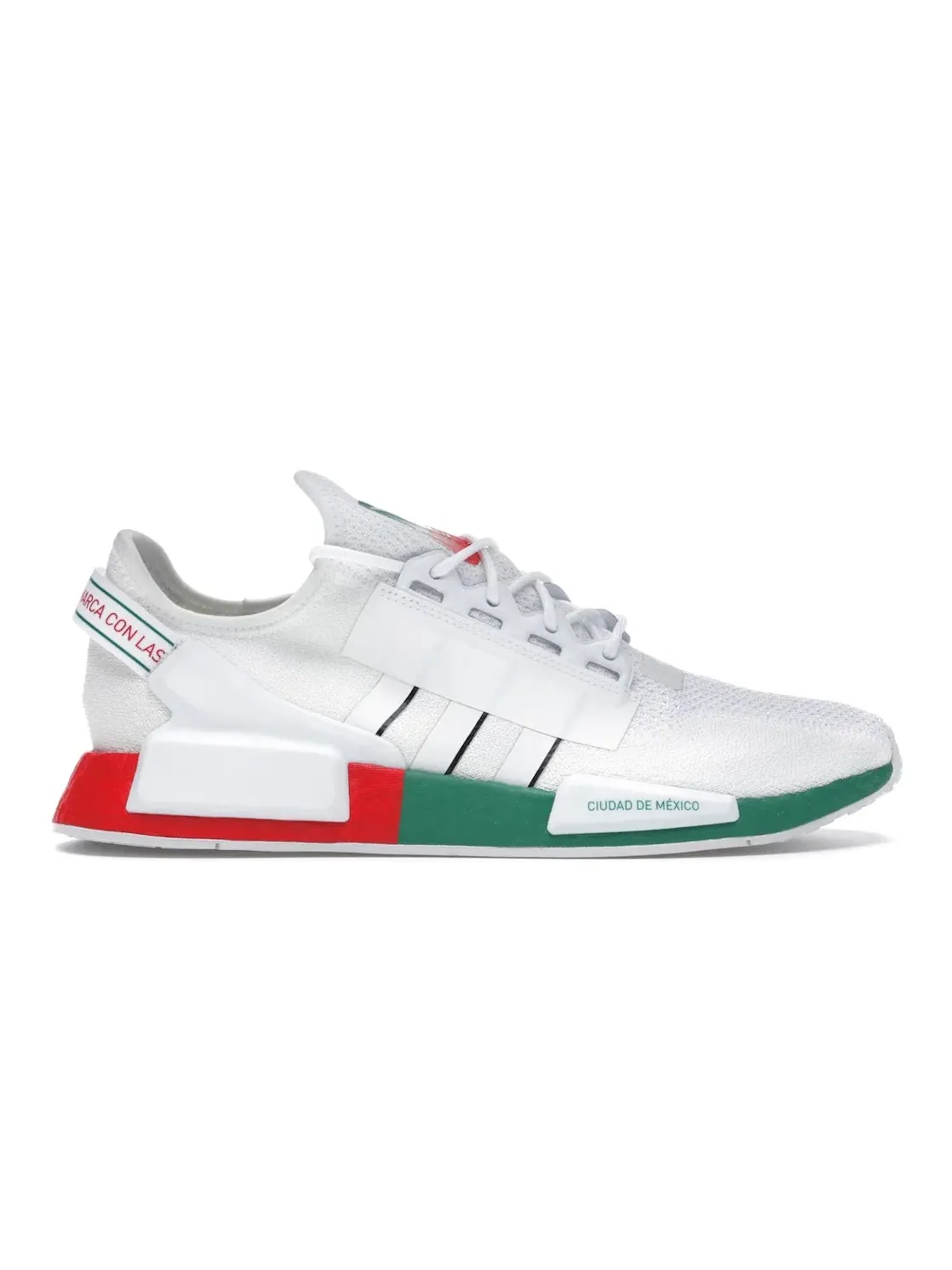 Мужские кроссовки с технологией Boost Adidas NMD R1 V2 — изображение 1 из 4, белый/черный/зеленый