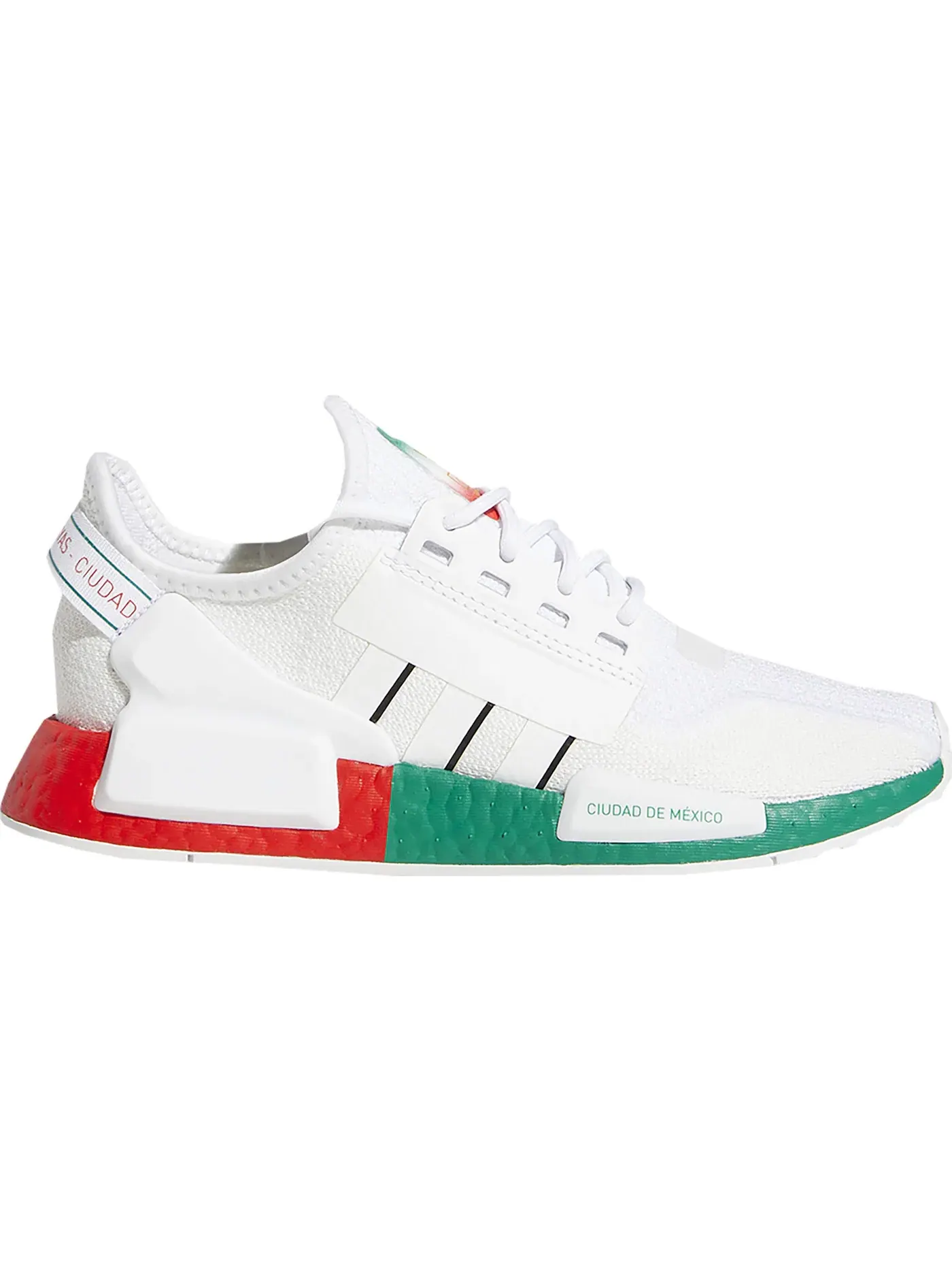 Детские кроссовки Lifestyle Adidas NMD R1 V2 — изображение 1 из 1, белый/черный/зеленый