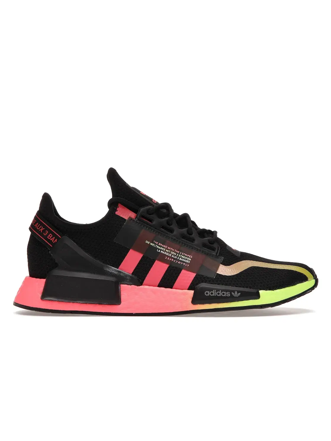 Мужские кроссовки lifestyle с принтом Adidas NMD R1 V2 — изображение 1 из 4, черный/розовый/зеленый