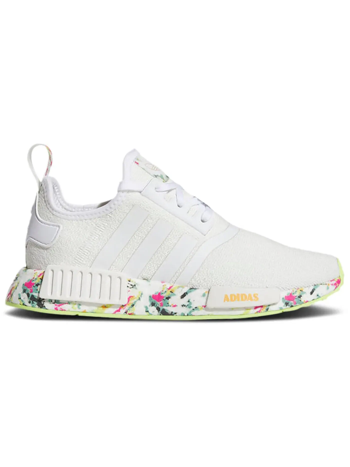 Детские кроссовки Lifestyle с принтом Adidas NMD R1 — изображение 1 из 1, белый/оранжевый/-желтый
