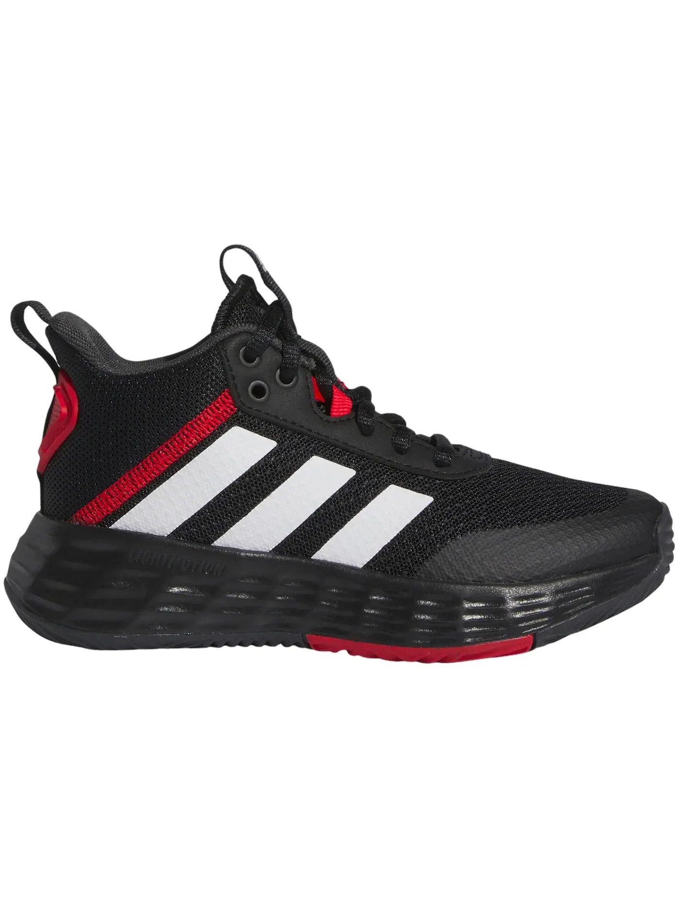 Детские кроссовки для мальчиков с шнуровкой Adidas Ownthegame 2.0 — изображение 1 из 1, черный белый красный