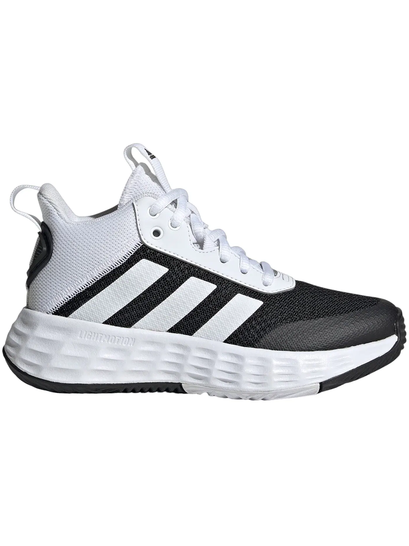 Детские кроссовки для мальчиков с шнуровкой Adidas Ownthegame 2.0 — изображение 1 из 1, черный/белый/черный