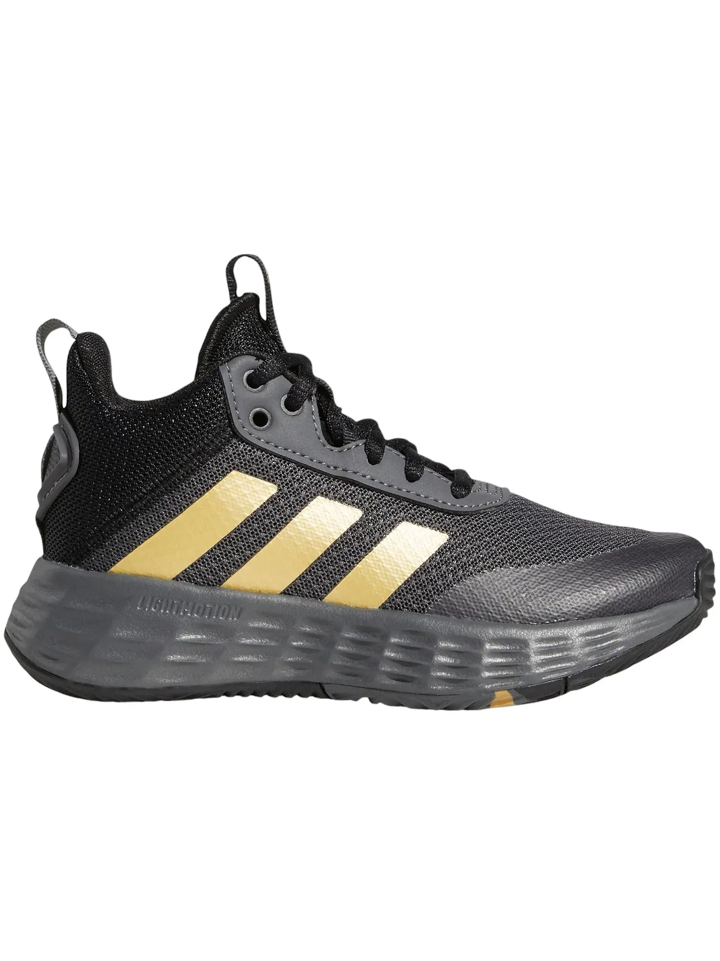 Детские кроссовки с шнуровкой Adidas Ownthegame 2.0 — изображение 1 из 1, серый/золотистый/черный