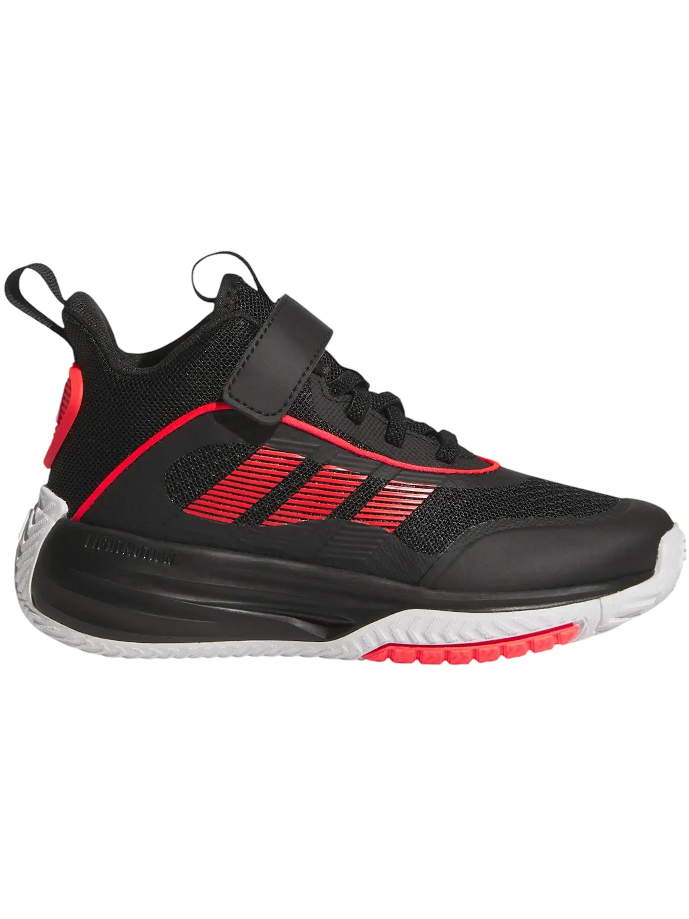 Детские кроссовки для мальчиков с шнуровкой Adidas Ownthegame 3.0 — изображение 1 из 1, черный красный белый