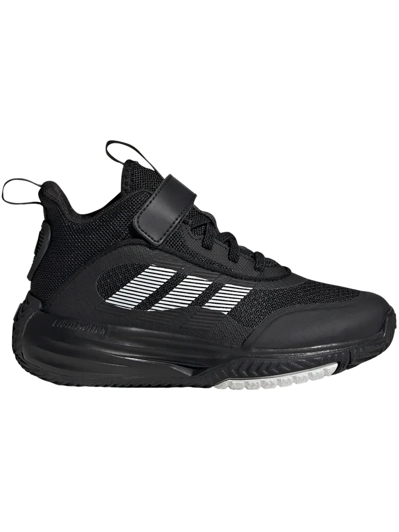 Детские кроссовки для мальчиков с шнуровкой Adidas Ownthegame 3.0 — изображение 1 из 1, черный белый черный