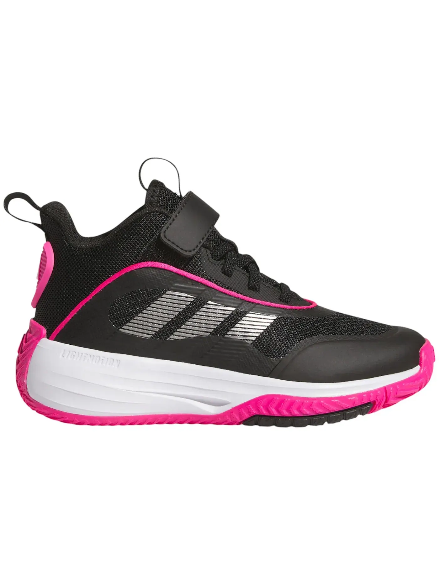 Детские кроссовки для баскетбола с шнуровкой Adidas Ownthegame 3.0 — изображение 1 из 1, черный/металлик/розовый