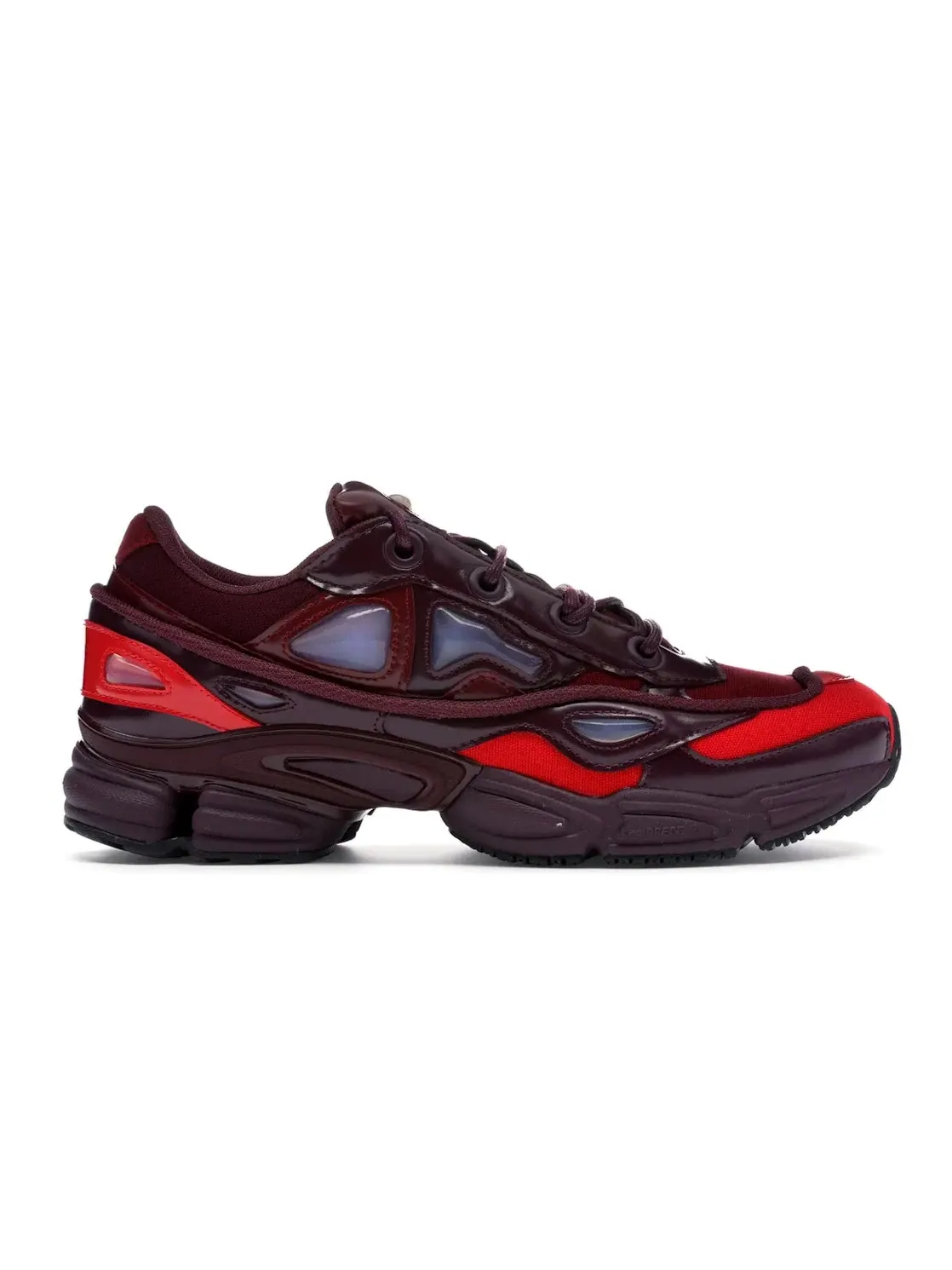 Мужские кроссовки из лаковой кожи и канваса с принтом Adidas Ozweego 3 Raf Simons — изображение 1 из 4, бордовый