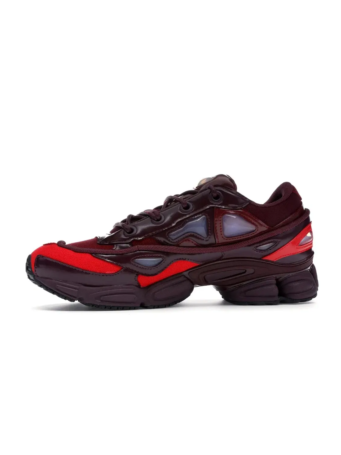 Мужские кроссовки из лаковой кожи и канваса с принтом Adidas Ozweego 3 Raf Simons — изображение 3 из 4, бордовый
