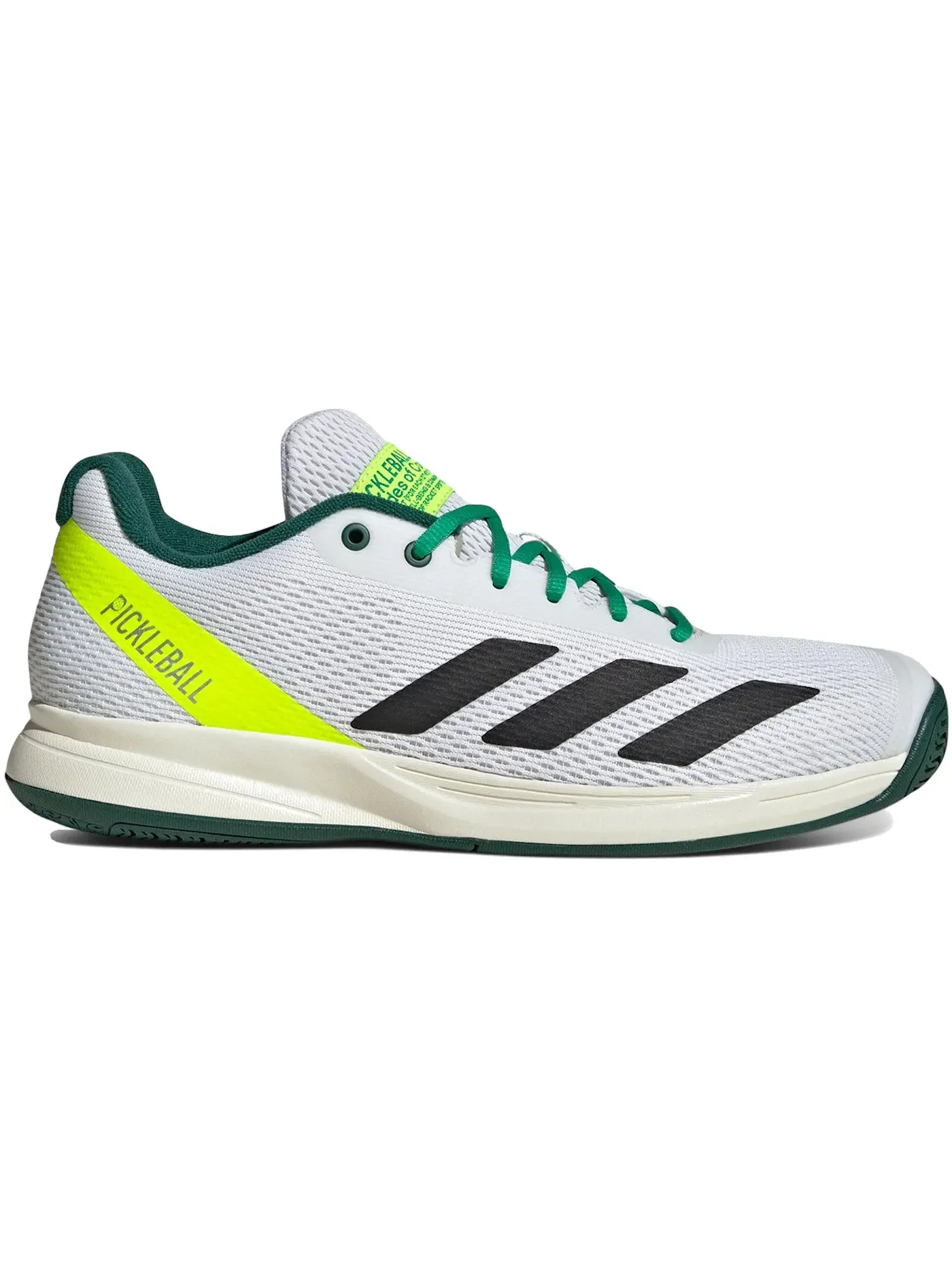 Мужские кроссовки для пиклбола Adidas Pickleball — изображение 1 из 1, белый черный зеленый