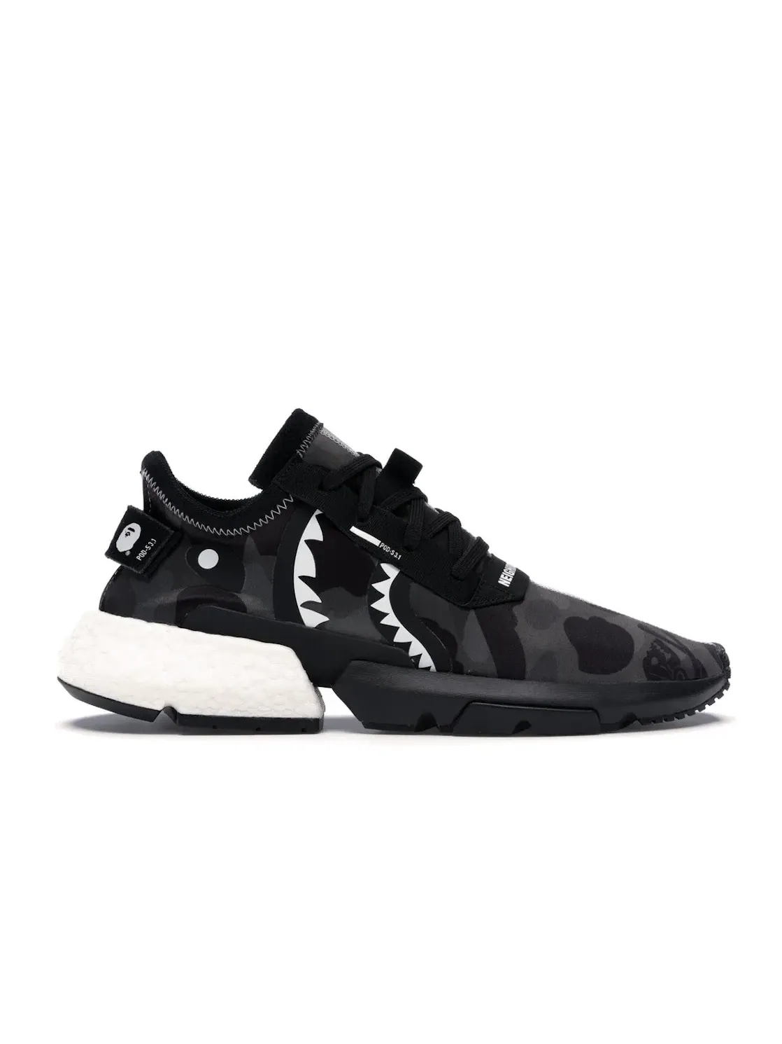 Мужские кроссовки с принтом Adidas POD S3.1 Bape x Neighborhood Adidas — изображение 1 из 4, черный/белый/серый