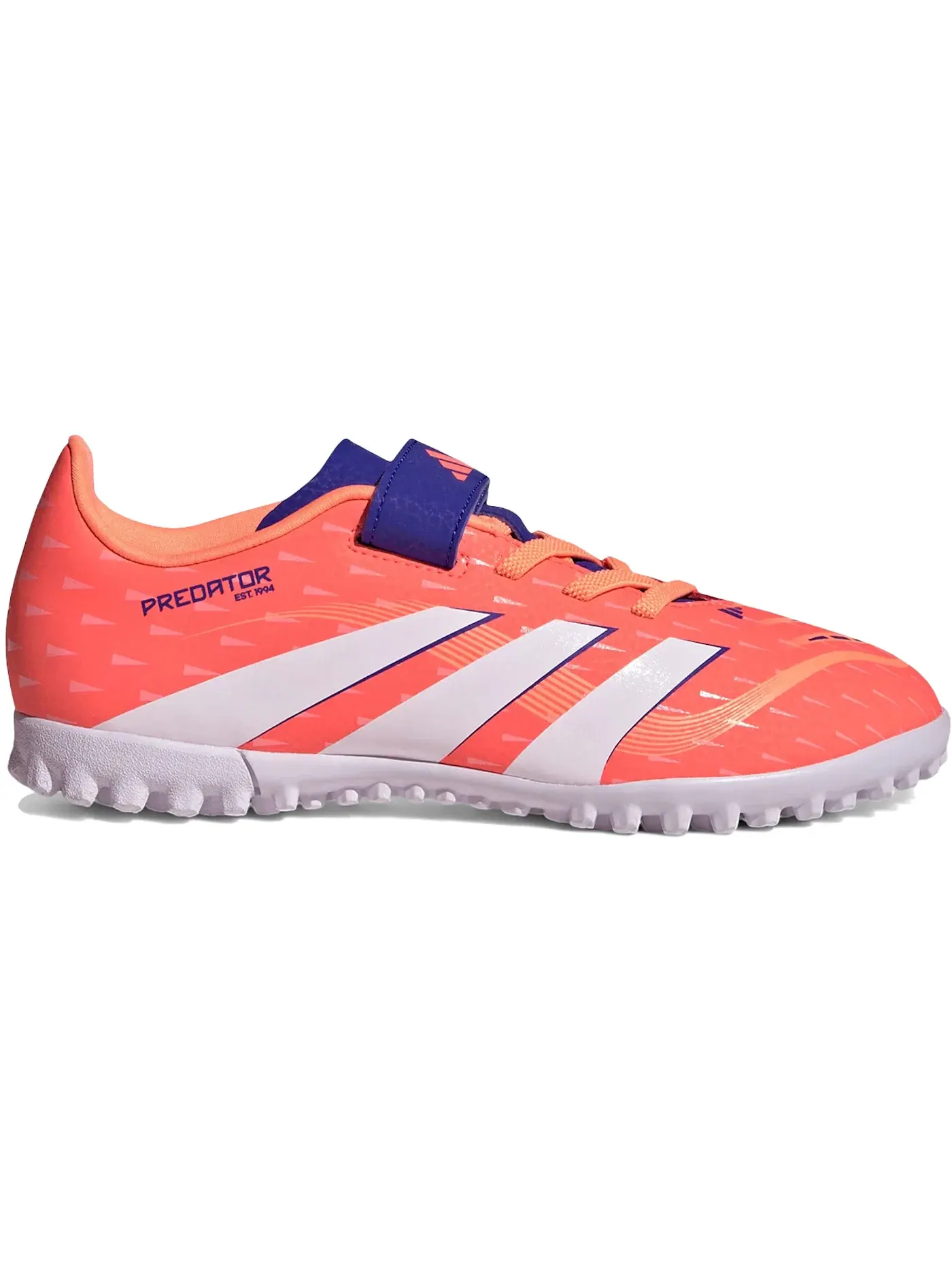 Детские кроссовки для футбола с длинным рукавом Adidas Predator Club TF — изображение 1 из 1, белый оранжевый