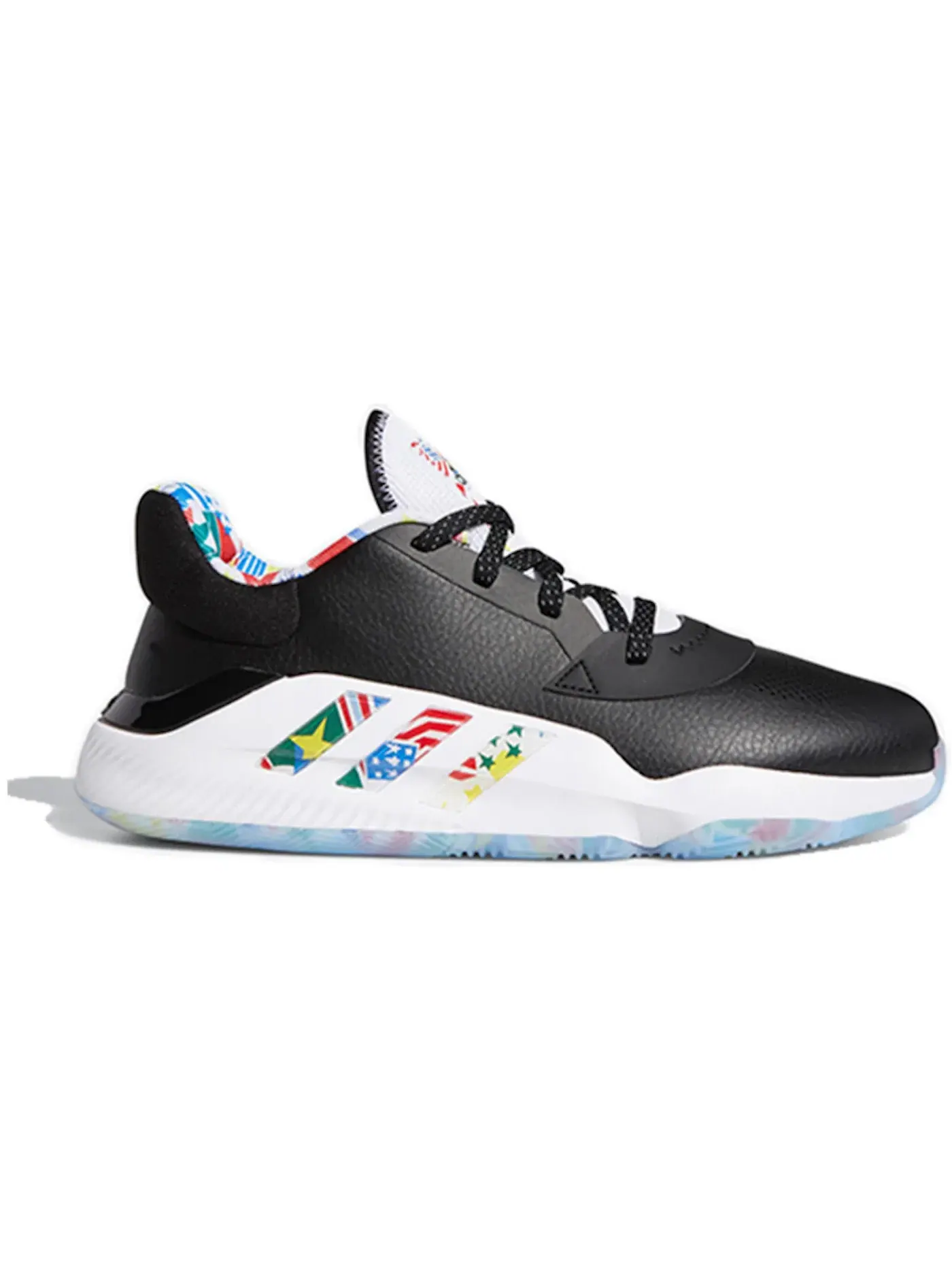 Мужские кроссовки для баскетбола Adidas Pro Bounce 2019 Low — изображение 1 из 1, черный/белый/синий