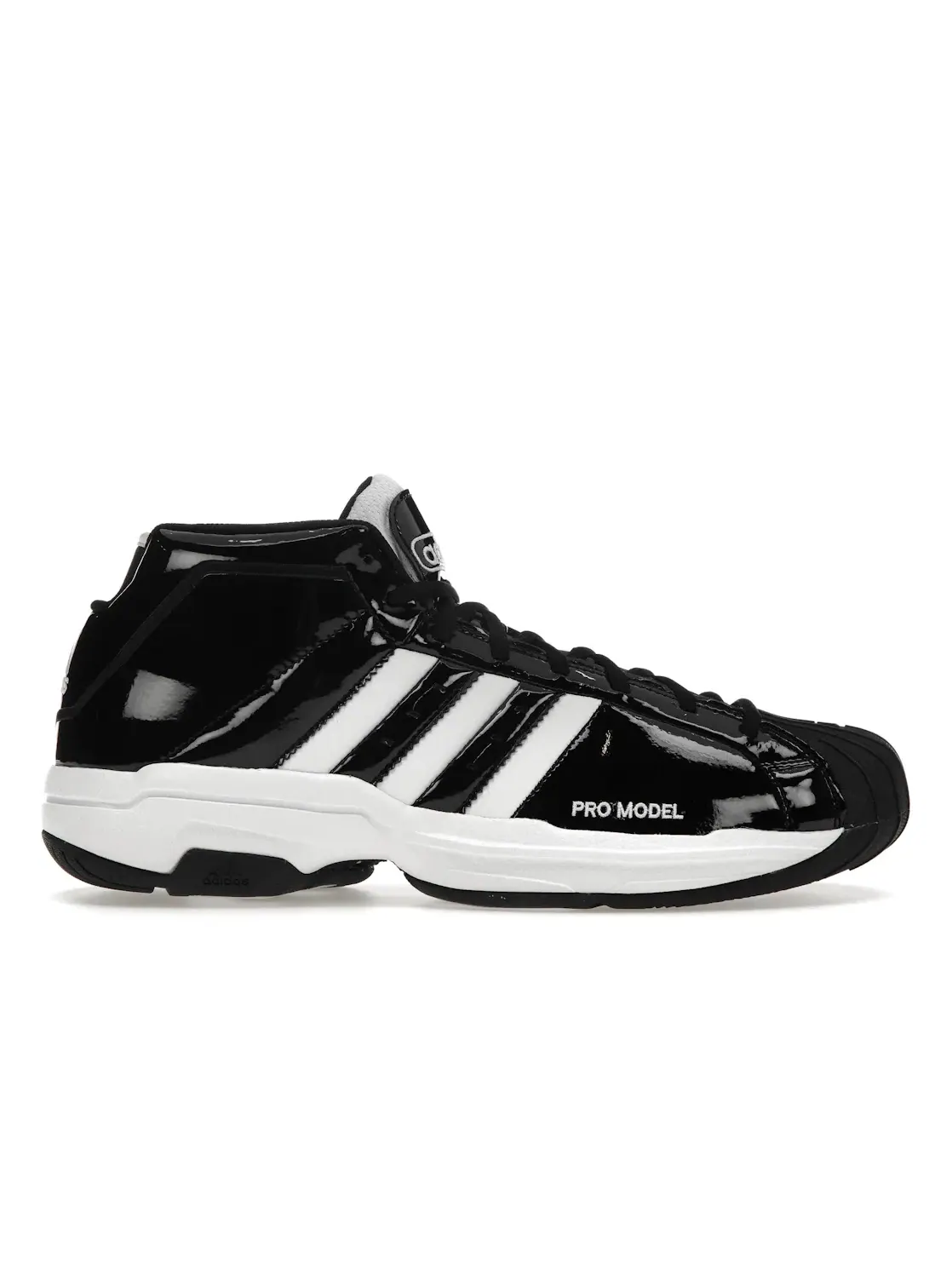 Мужские кроссовки с патентованной кожей Adidas Pro Model 2G — изображение 1 из 4, черный/белый/черный