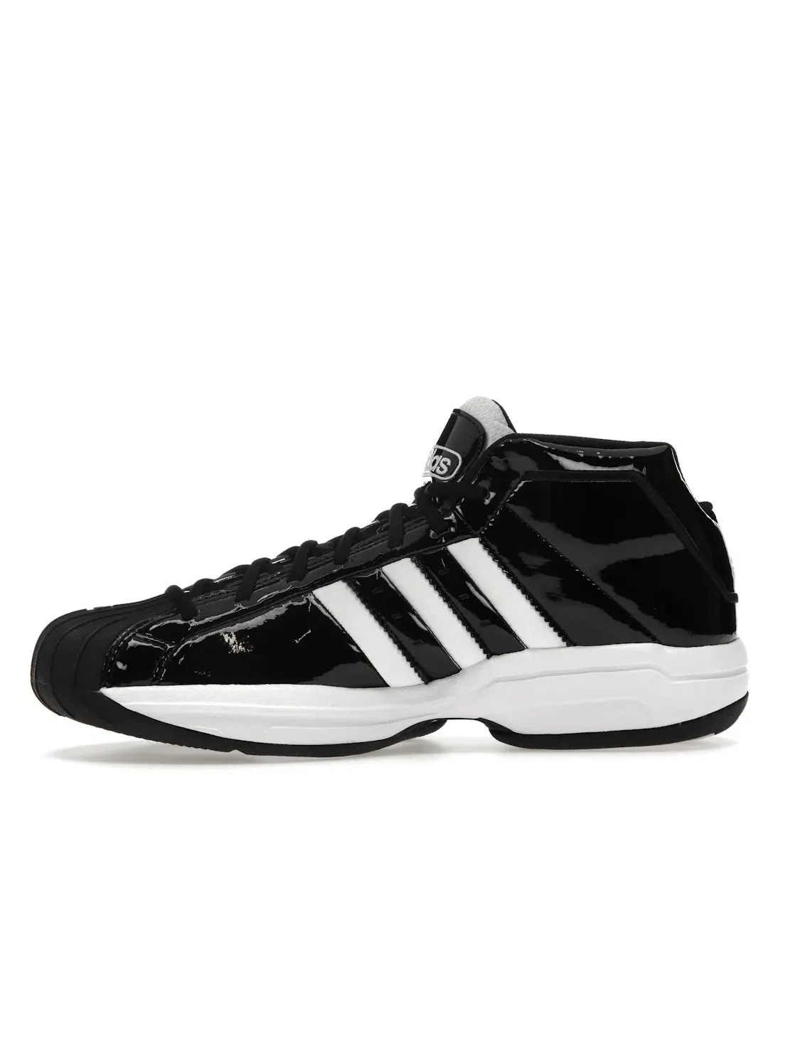 Мужские кроссовки с патентованной кожей Adidas Pro Model 2G — изображение 3 из 4, черный/белый/черный