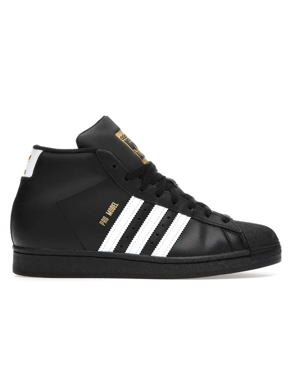 Мужские кроссовки с кожаным верхом Adidas Pro Model — изображение 1 из 4, черный/белый/золотистый