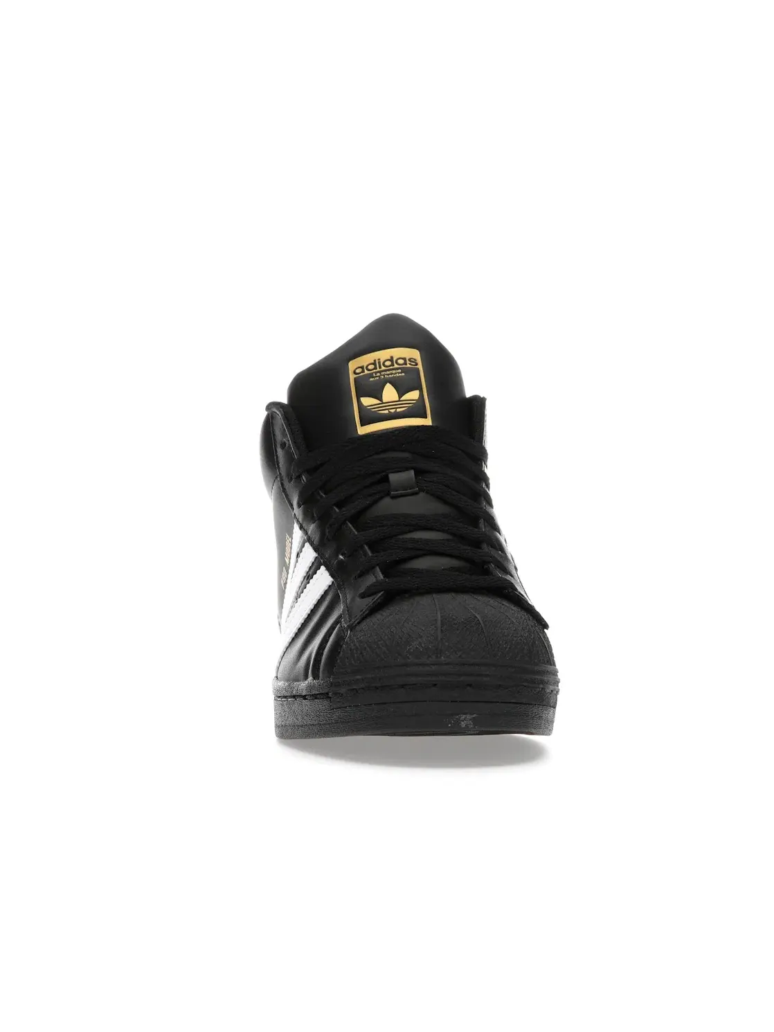 Мужские кроссовки с кожаным верхом Adidas Pro Model — изображение 2 из 4, черный/белый/золотистый