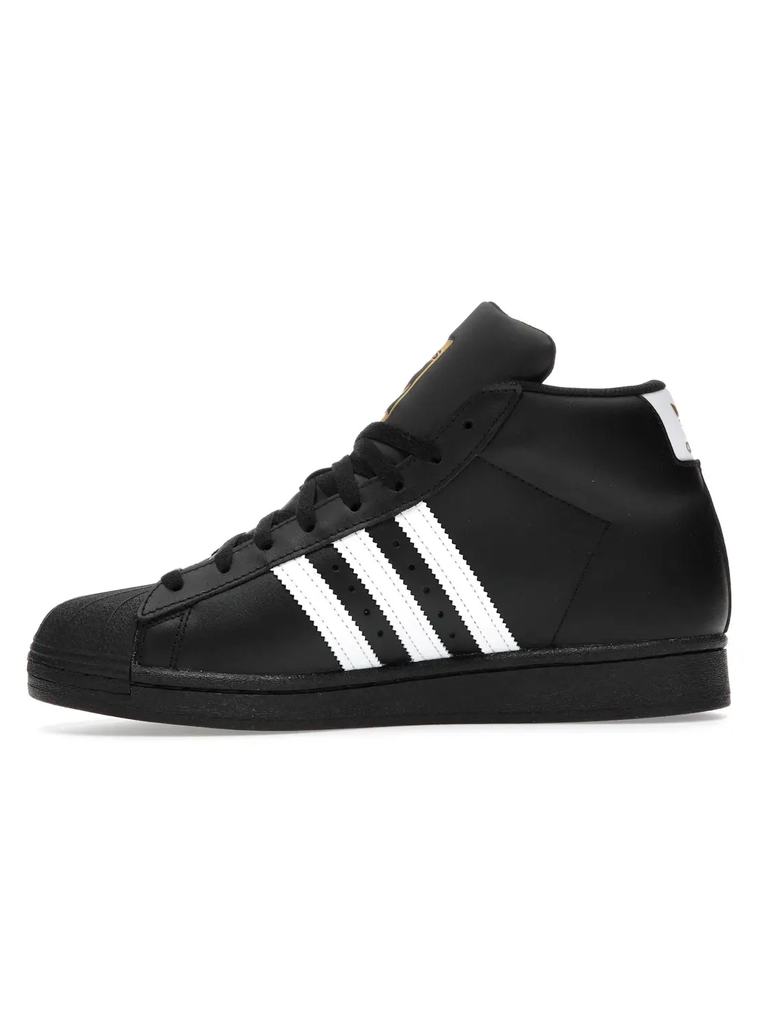 Мужские кроссовки с кожаным верхом Adidas Pro Model — изображение 3 из 4, черный/белый/золотистый